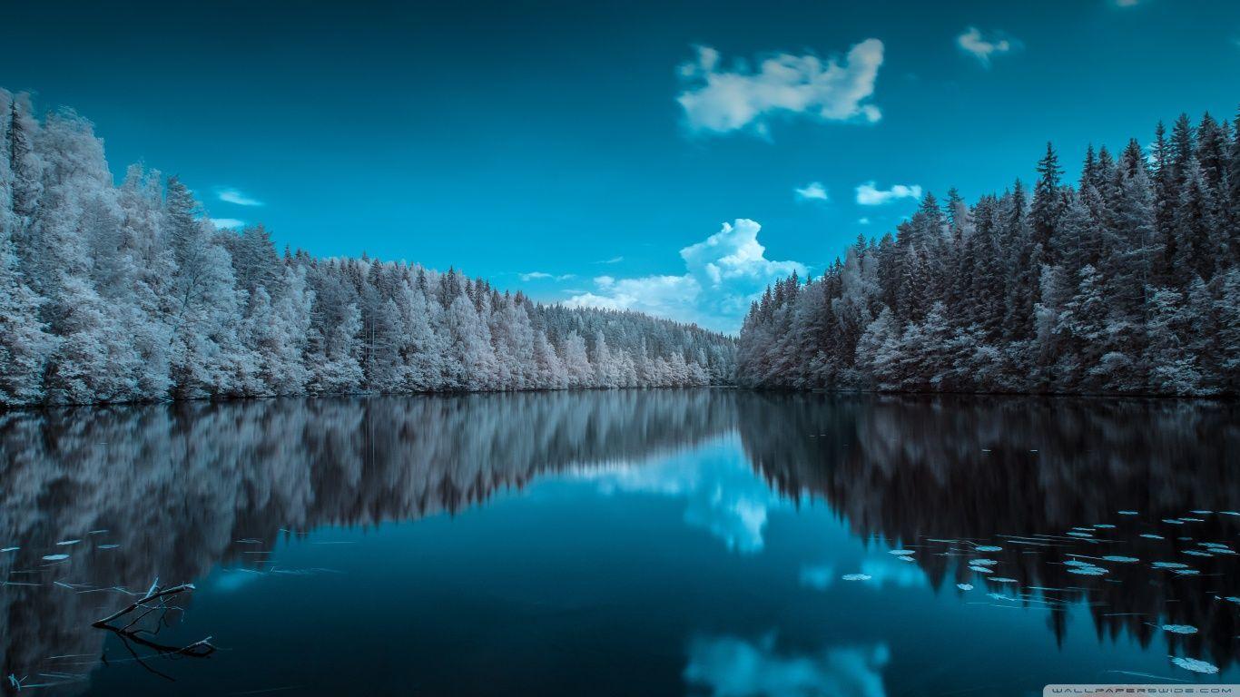 Finland Forest Lake HD desktop wallpaper, Widescreen, High