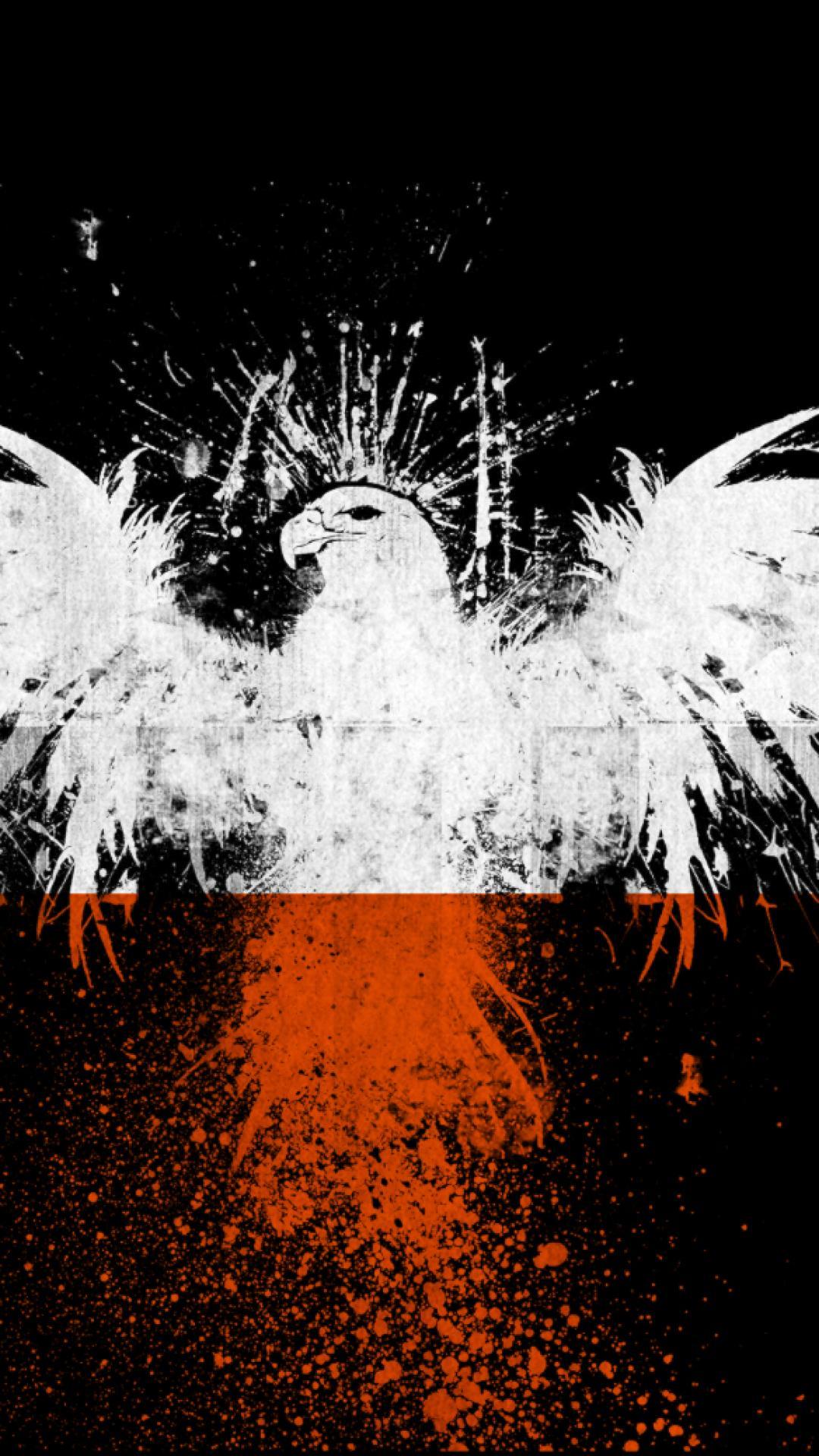 ScreenHeaven: Eagle art poland flag high quality background