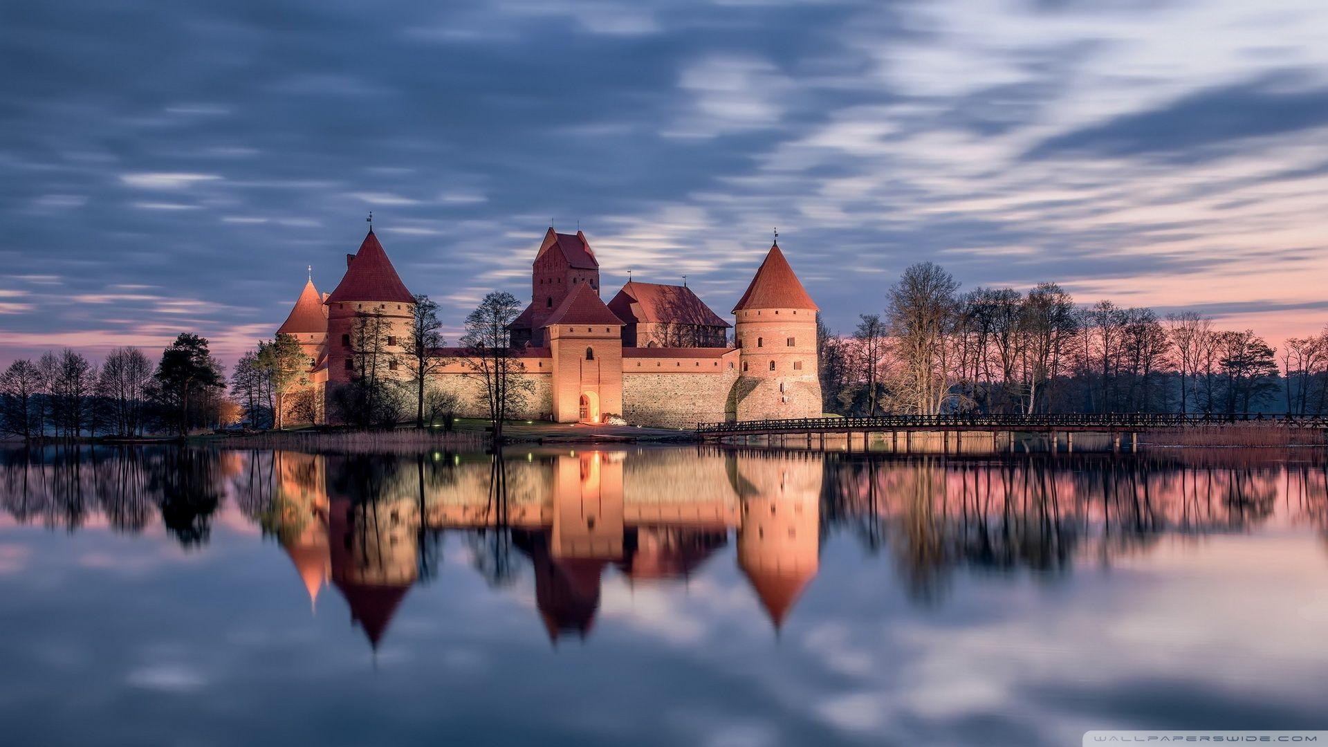 Trakai Island Castle, Lithuania HD desktop wallpaper, High