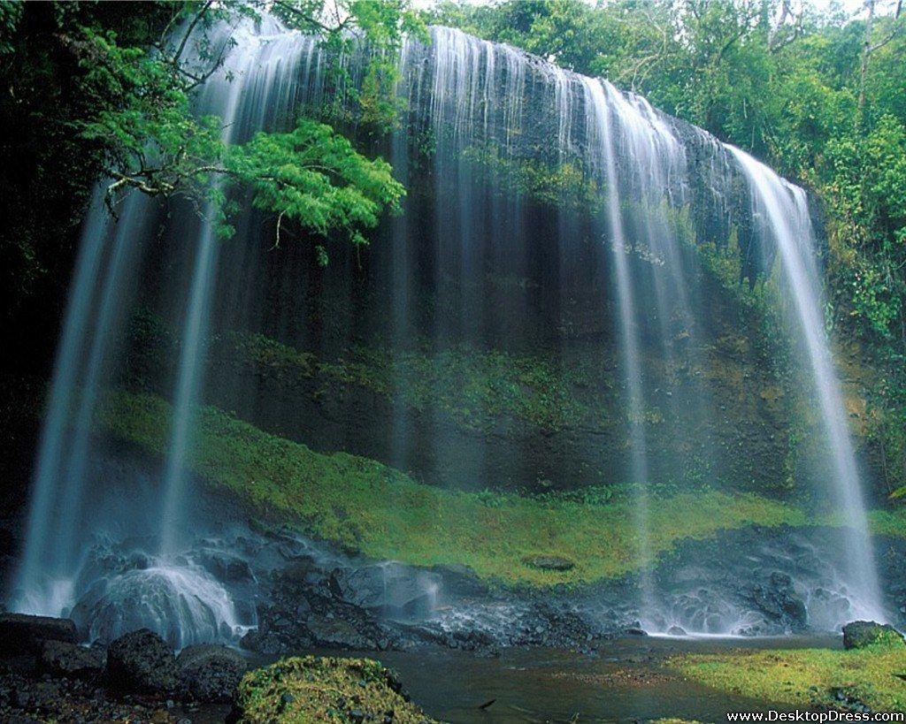 Desktop Wallpaper Natural Background Waterfall, Palau