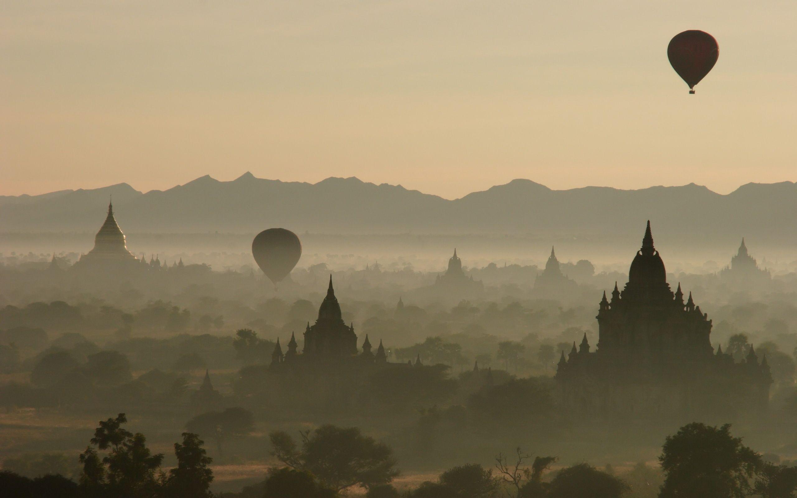 Daily Wallpaper: Baloons over Bagan, Burma. I Like To Waste My Time