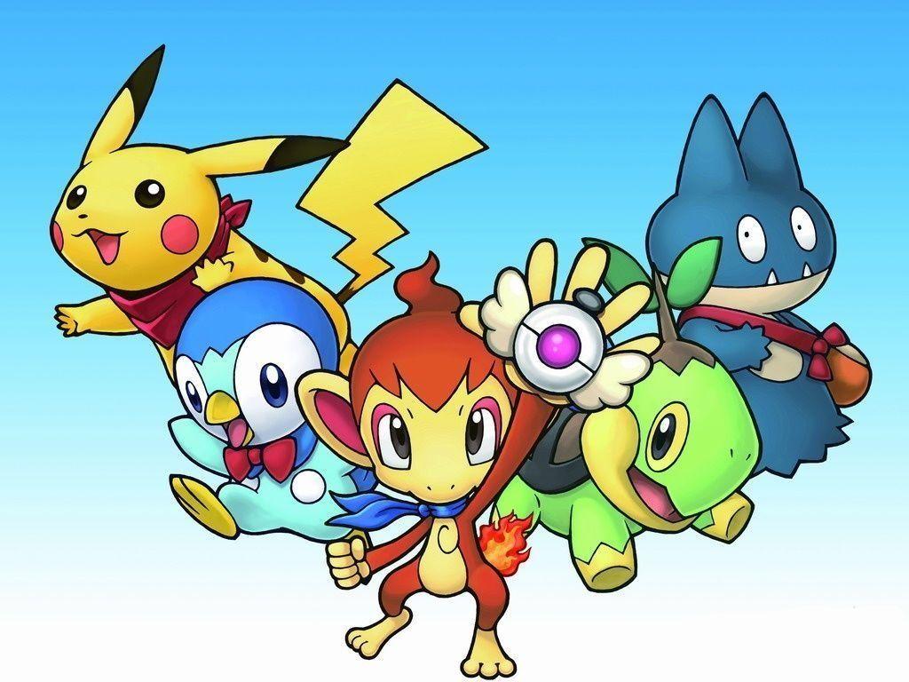 Pikachu, Piplup, Chimchar, Turtwig and Munchlax. Pokemon