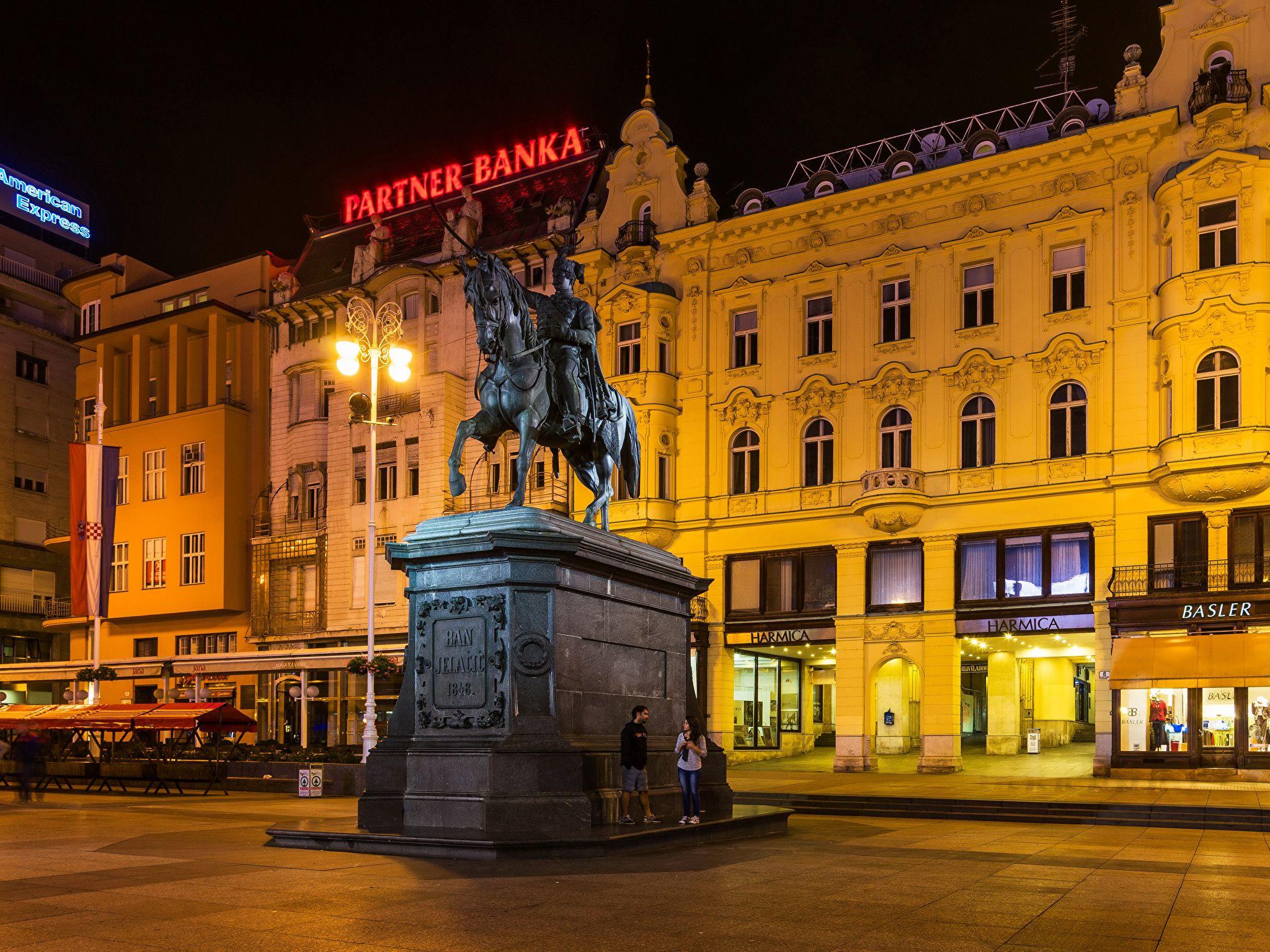 Picture City of Zagreb Croatia Monuments Street lights 2048x1536
