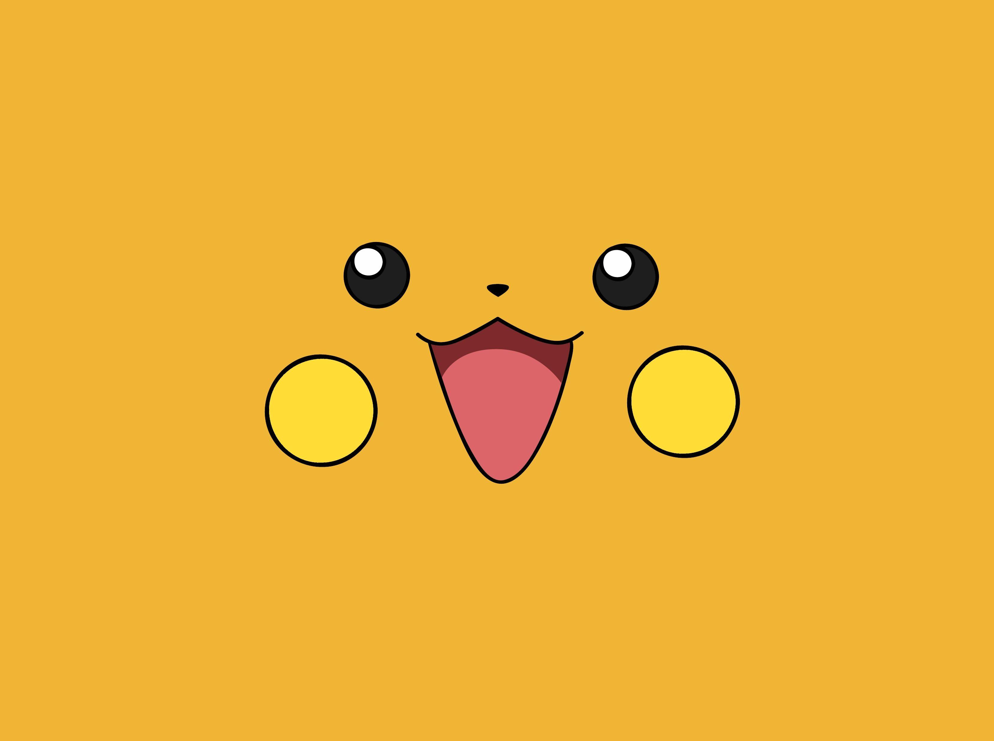 pokemon yellow raichu anime faces simple 3317x2474 wallpaper High