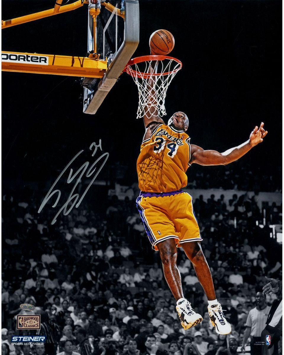 Shaquille O'Neal signed Lakers Dunk in Gold 16x20 Photo. Products