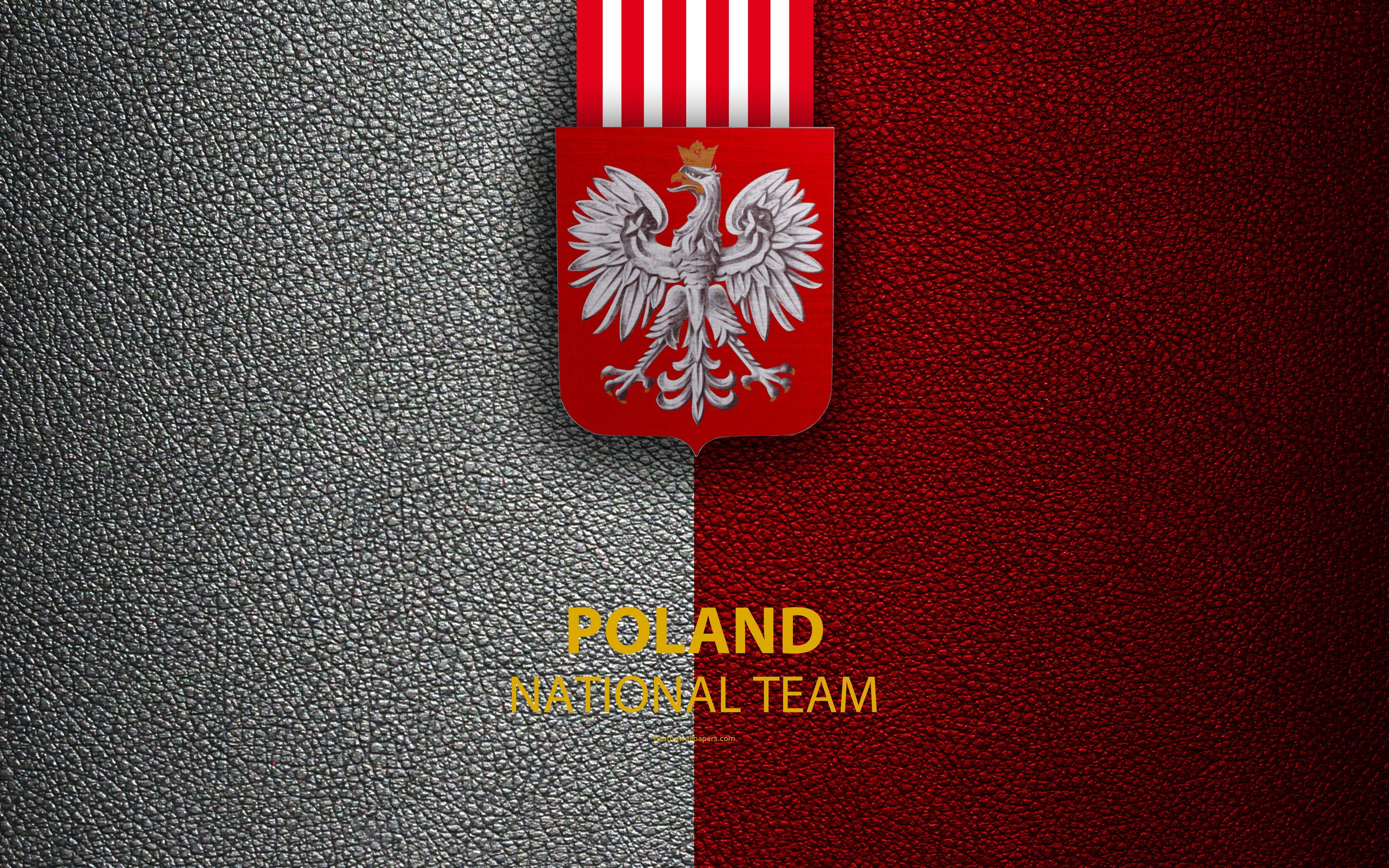 Download wallpaper Poland national football team, 4k, leather