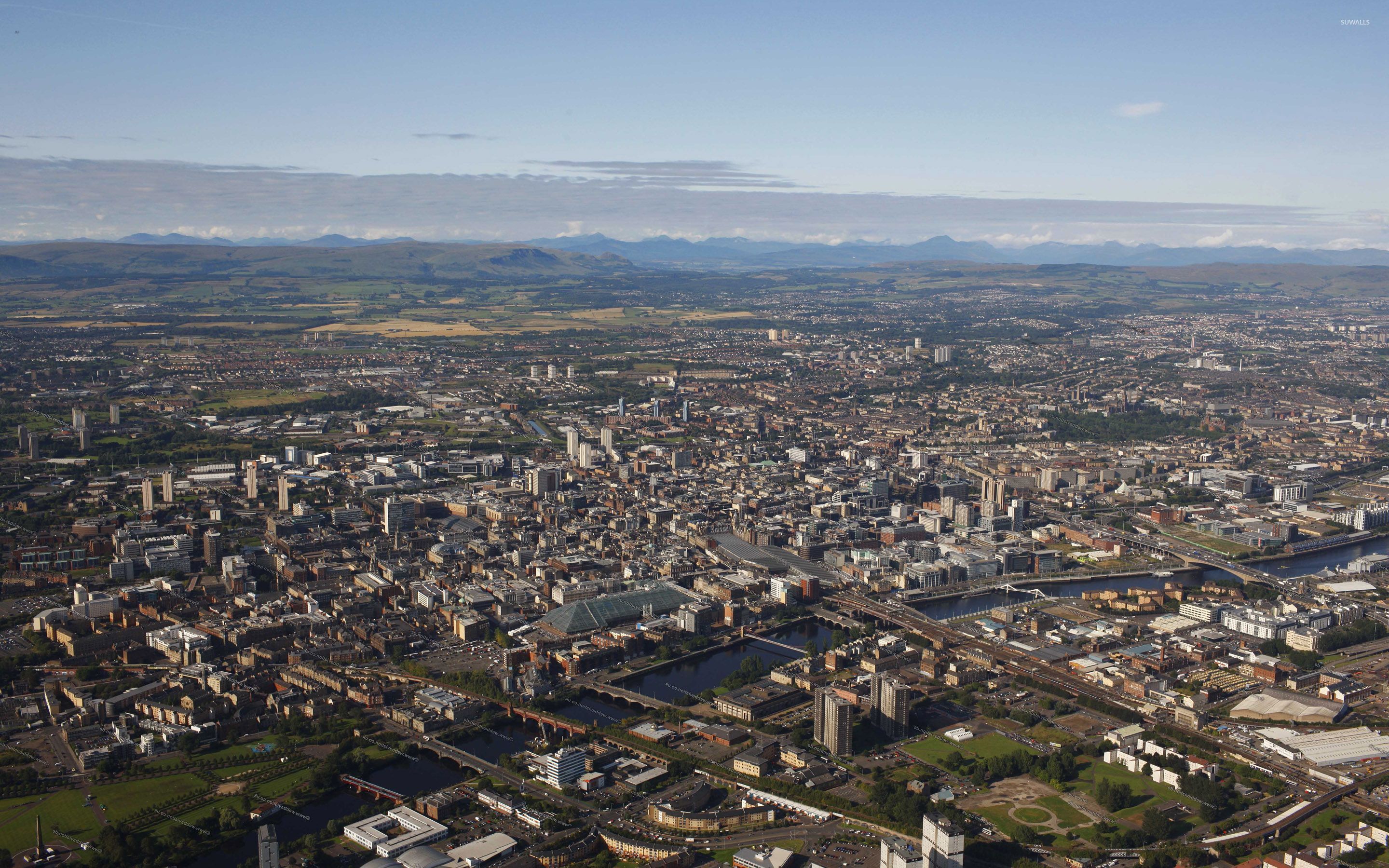 Glasgow aerial view wallpaper wallpaper