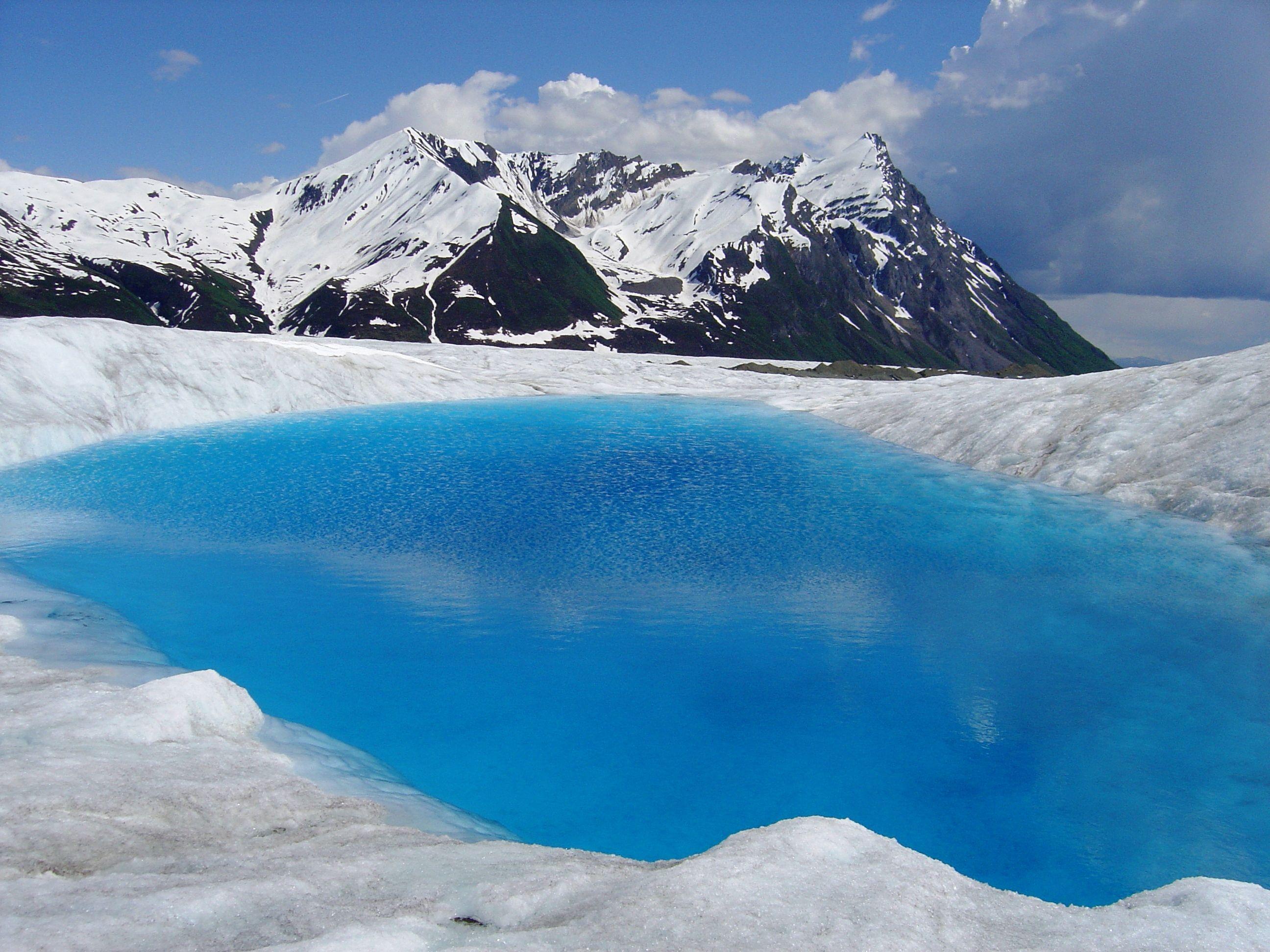 Blue Glacial Pool In Wrangell St. Elias National Park