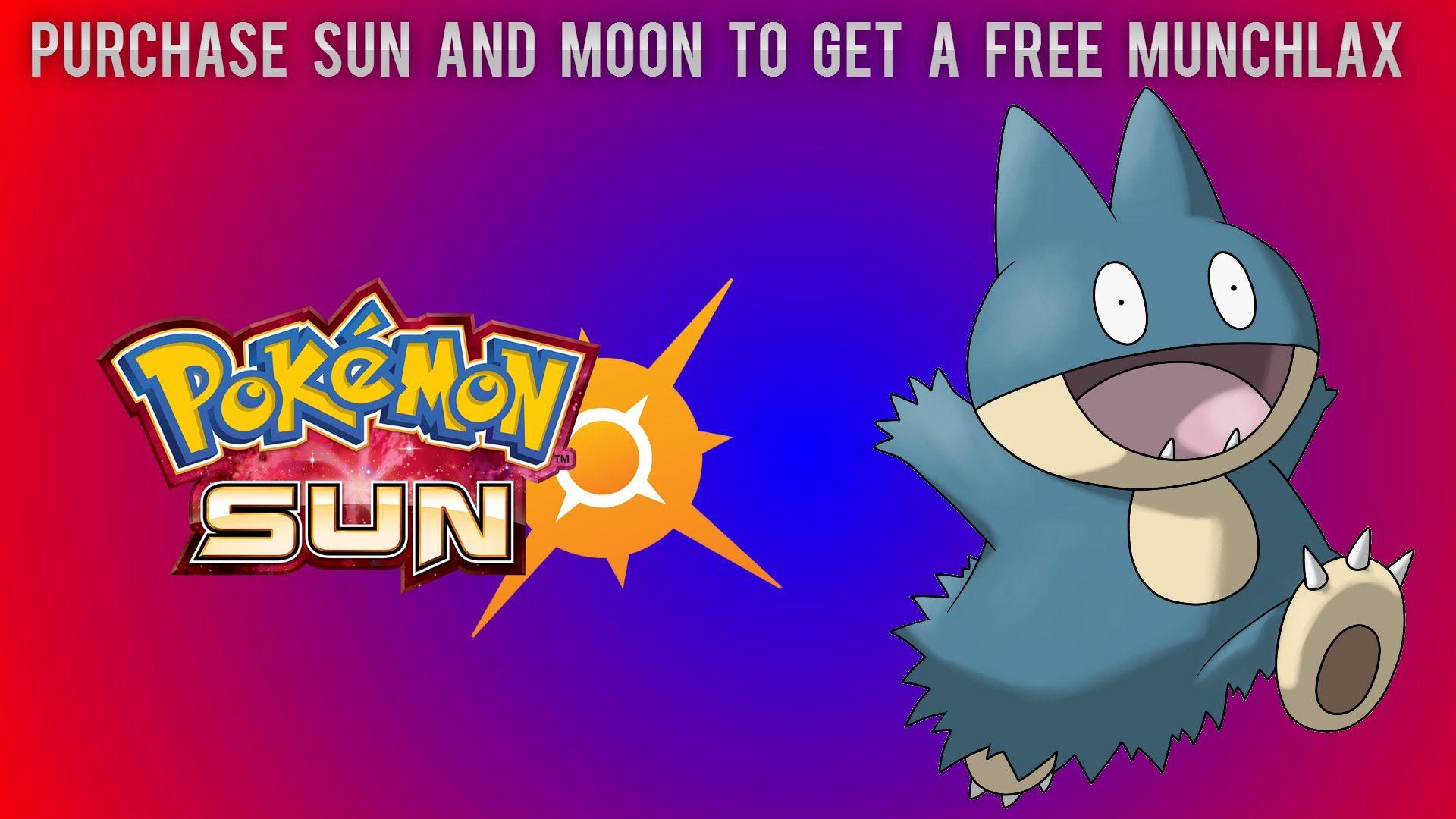 Purchase Sun And Moon To Get A Free Munchlax