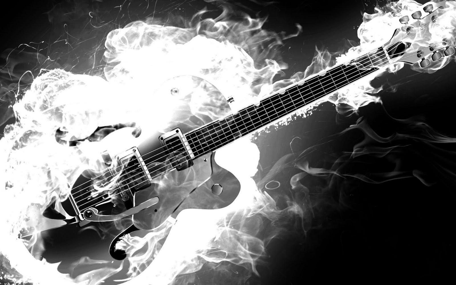 Smoke Guitar Flash Music Wallpaper