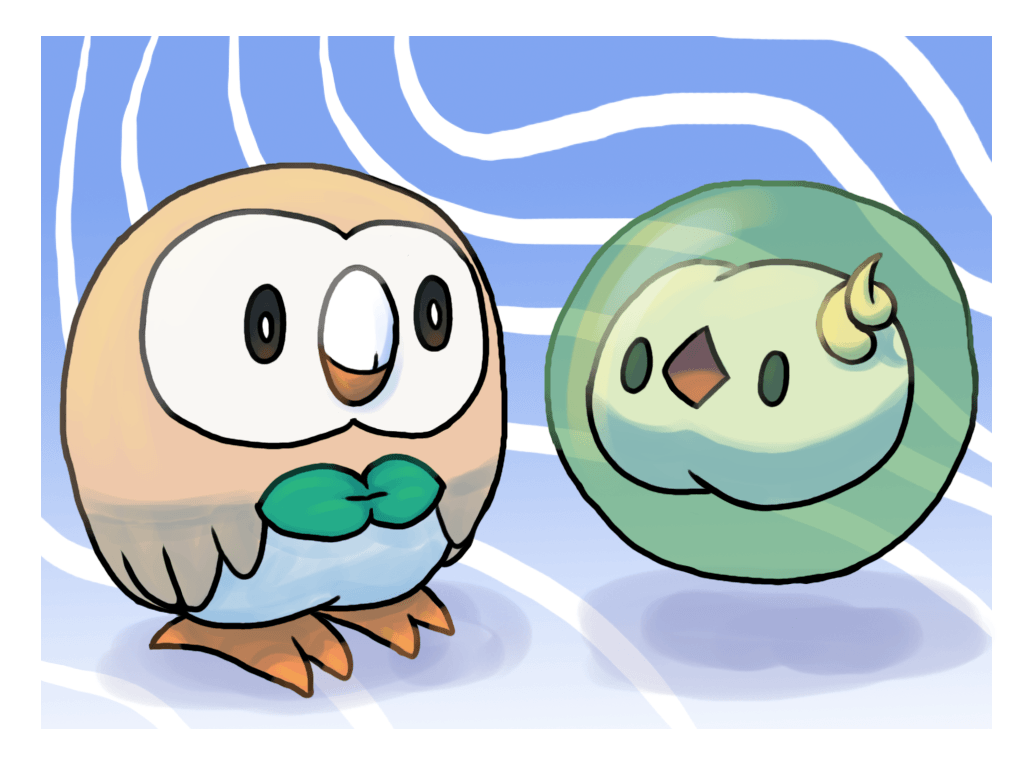 Rowlet and Solosis