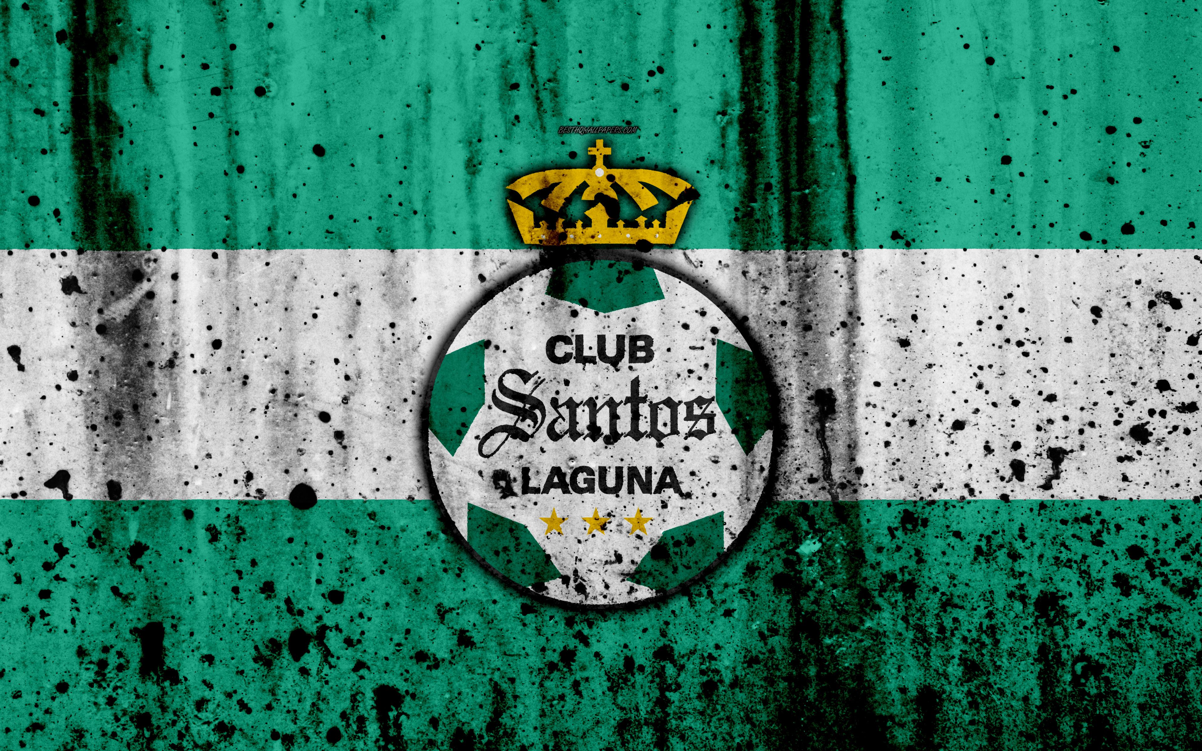 Download wallpaper 4k, FC Santos Laguna, grunge, Liga MX, soccer