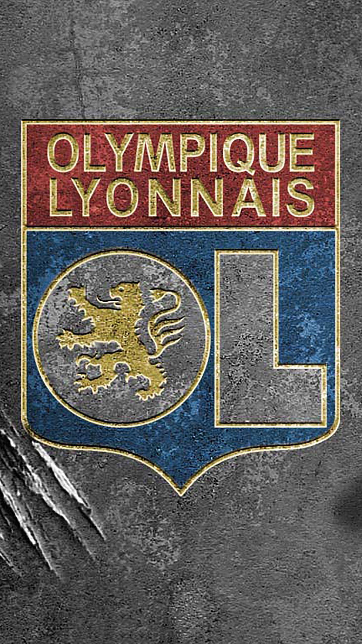 Olympique Lyonnais, Logo 2 Wallpaper For iPhone X, 6