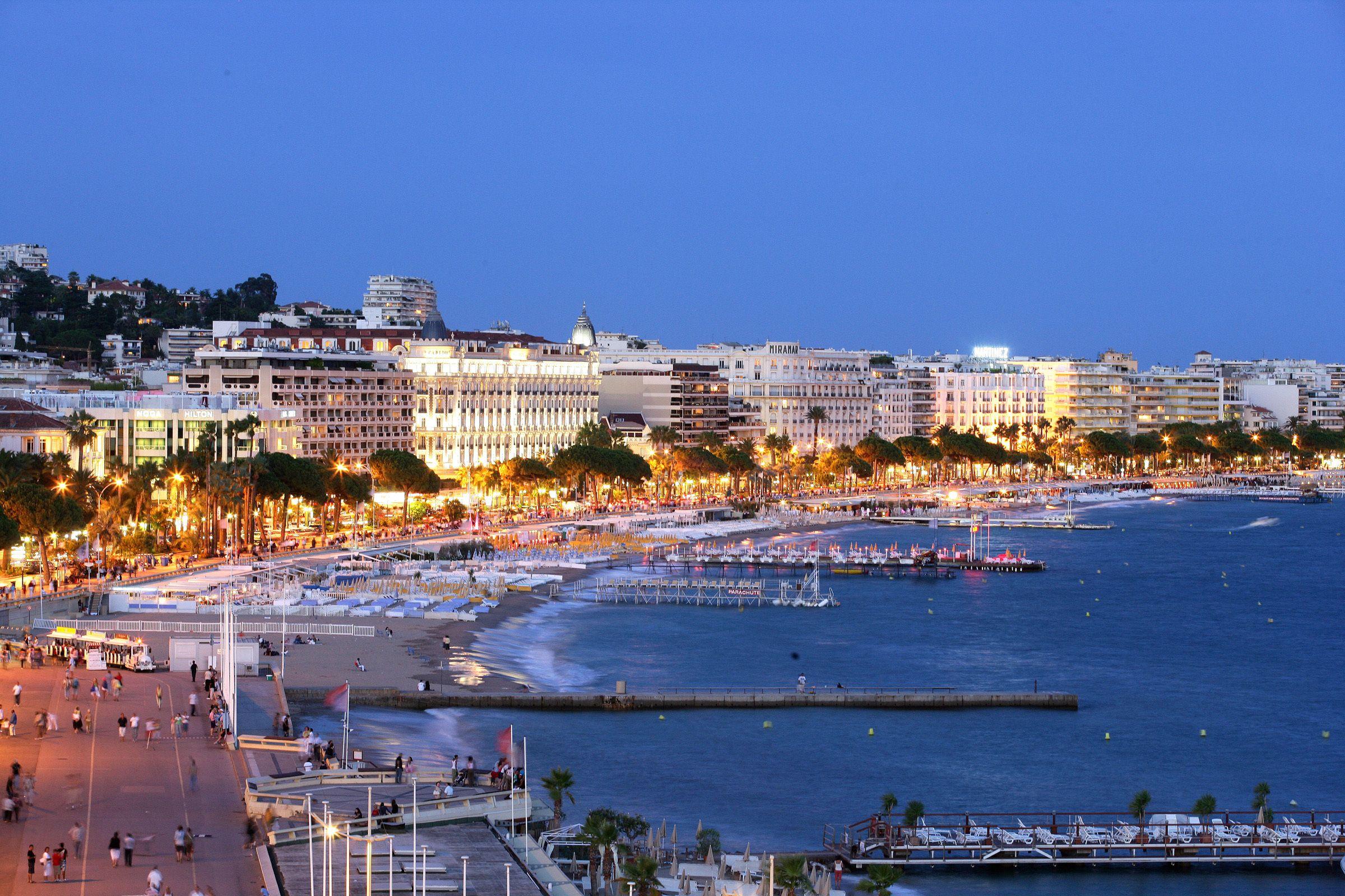 Evening lights in Cannes, France wallpaper and image
