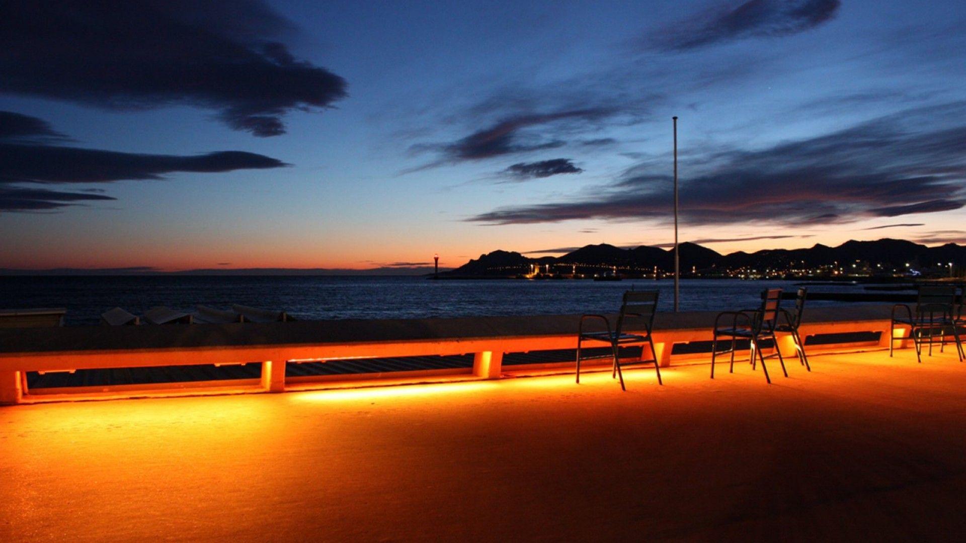 Night in Cannes, France wallpaper and image, picture