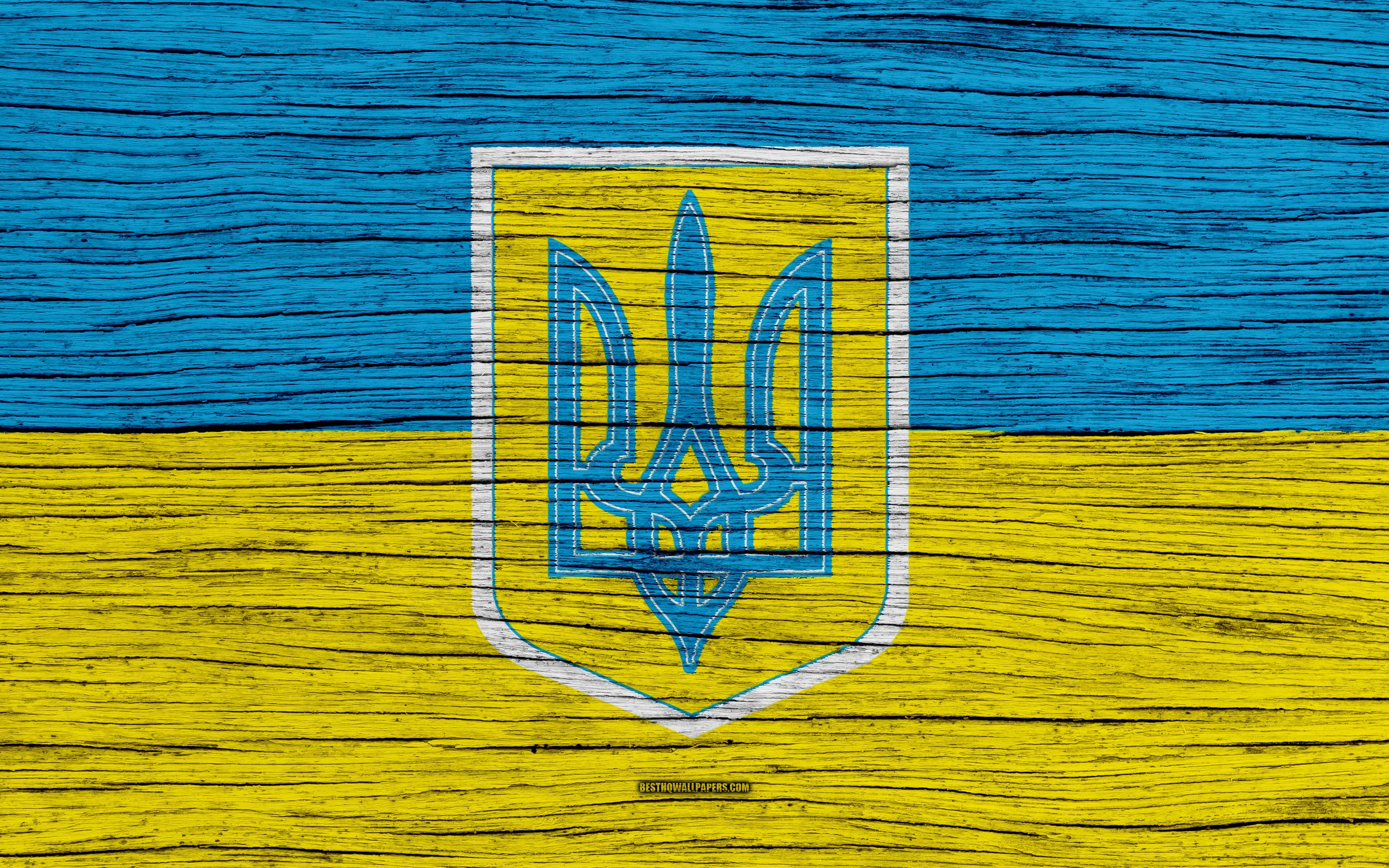 Download wallpaper Ukrainian flag, emblem of Ukraine, 4k, Flag