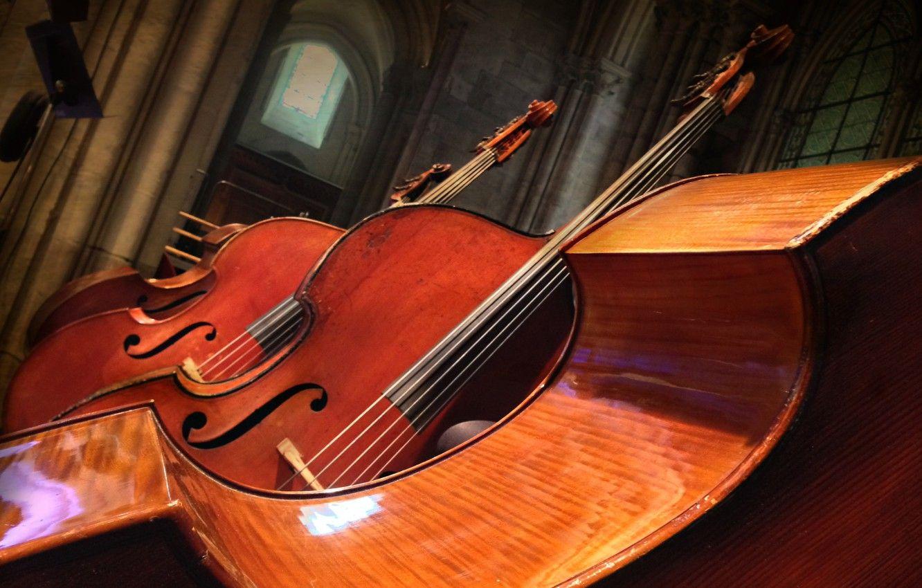 Wallpaper music, background, Double bass image for desktop, section