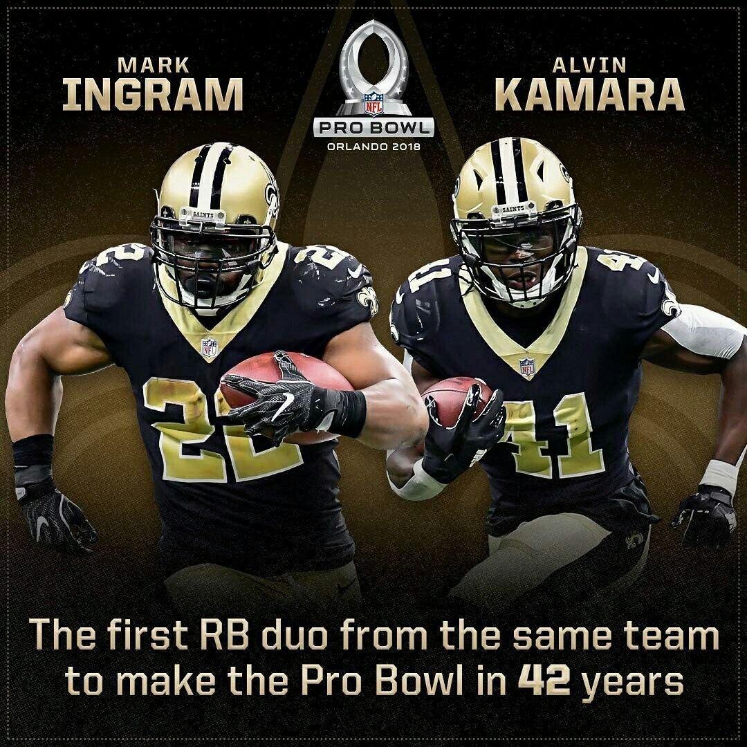 Saints Alvin Kamara & Mark Ingram. Pro Bowl 2018. #Whodat