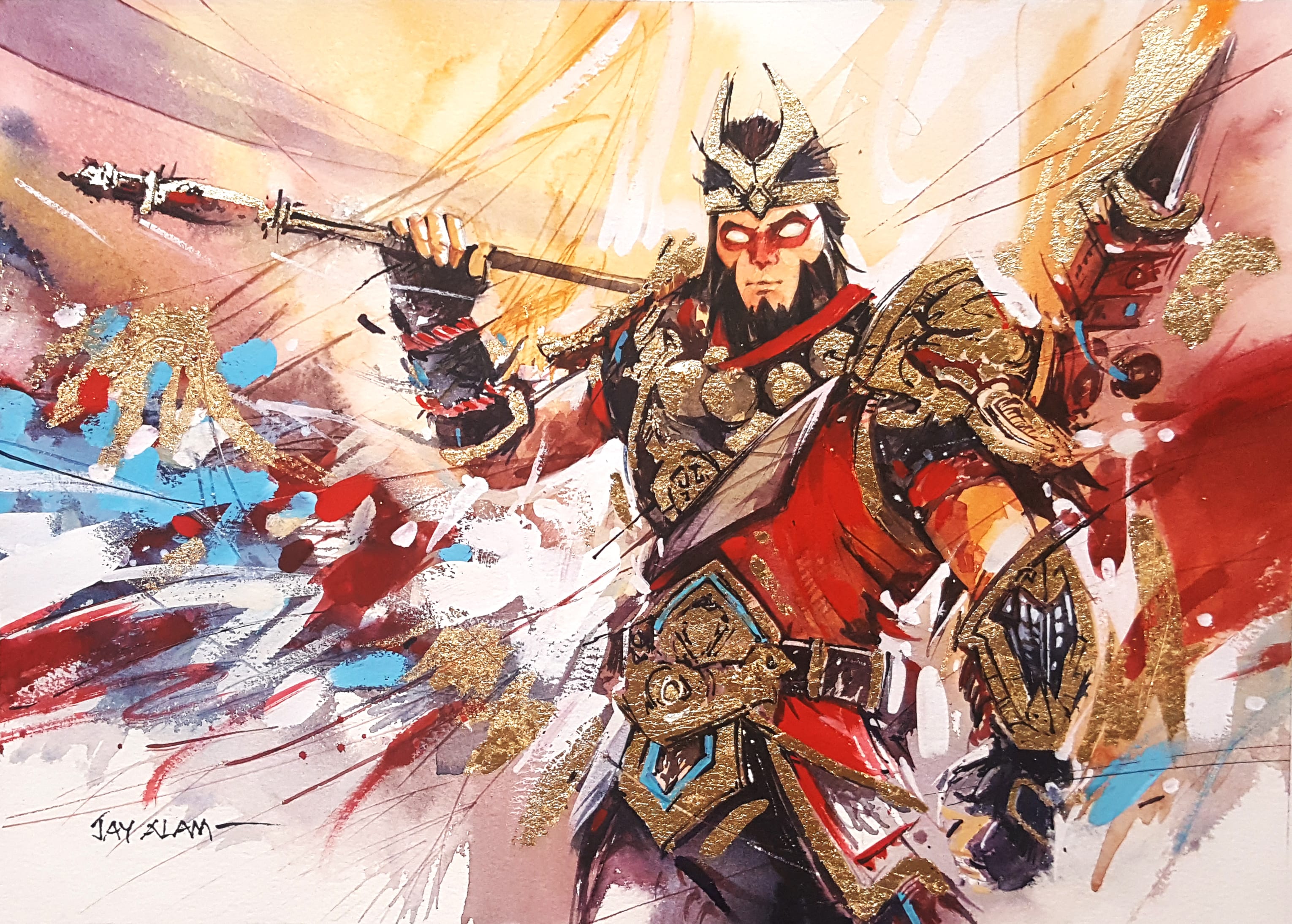 Fortnite Wukong Watercolour Painting Wallpaper and Free Stock