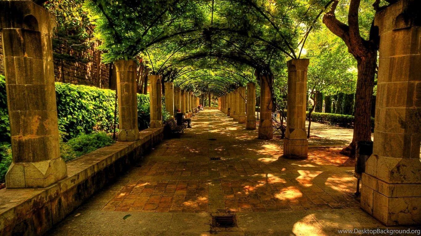 Wallpaper Natured Plase Place Alley Bench City Nature Park Spain