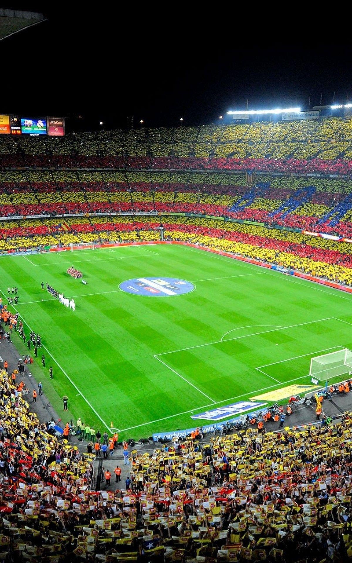 Download 1200x1920 Stadium, Camp Nou, Barcelona, Spain Wallpaper