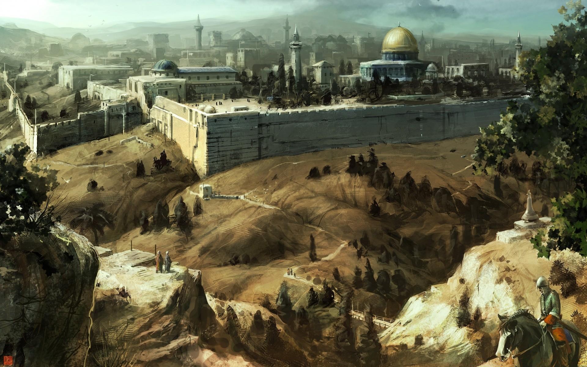 Assassins Creed Jerusalem. iPhone wallpaper for free