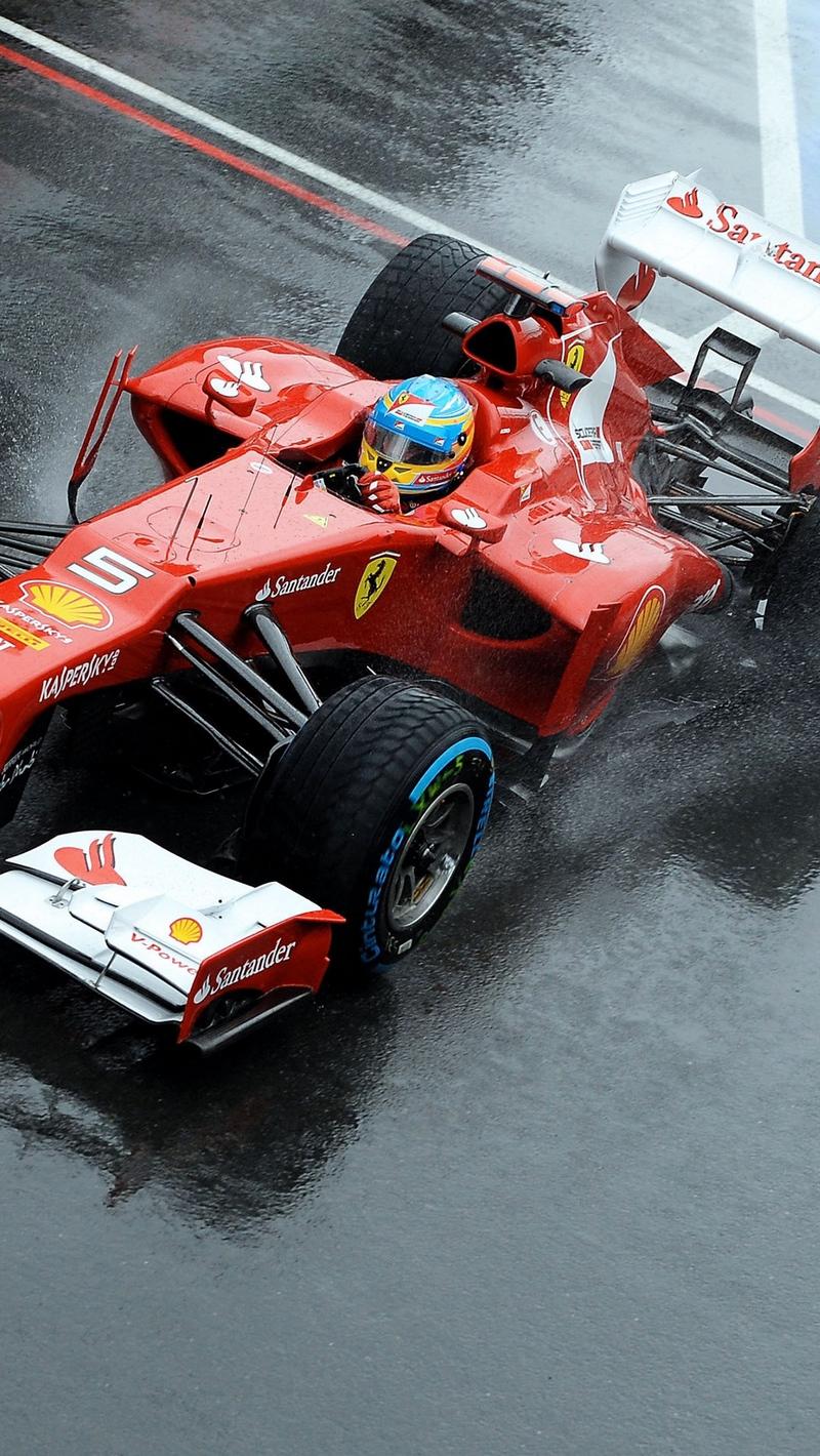 Download Wallpaper 800x1420 Ferrari, Fernando Alonso, Formula 1