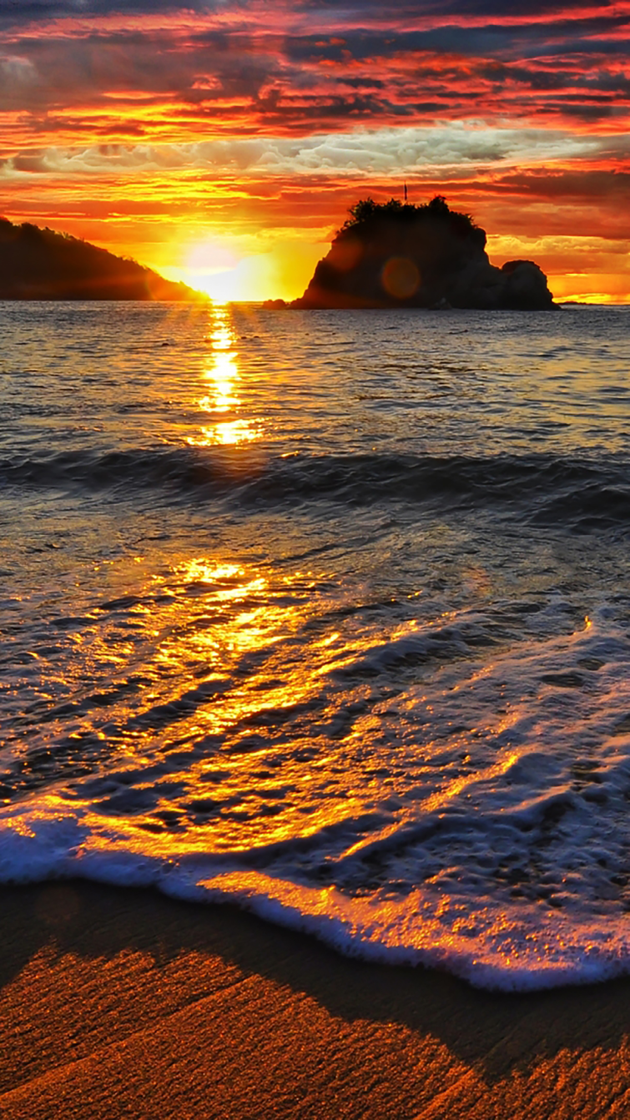 Sunset, Beach Wallpaper for iPhone X, 6