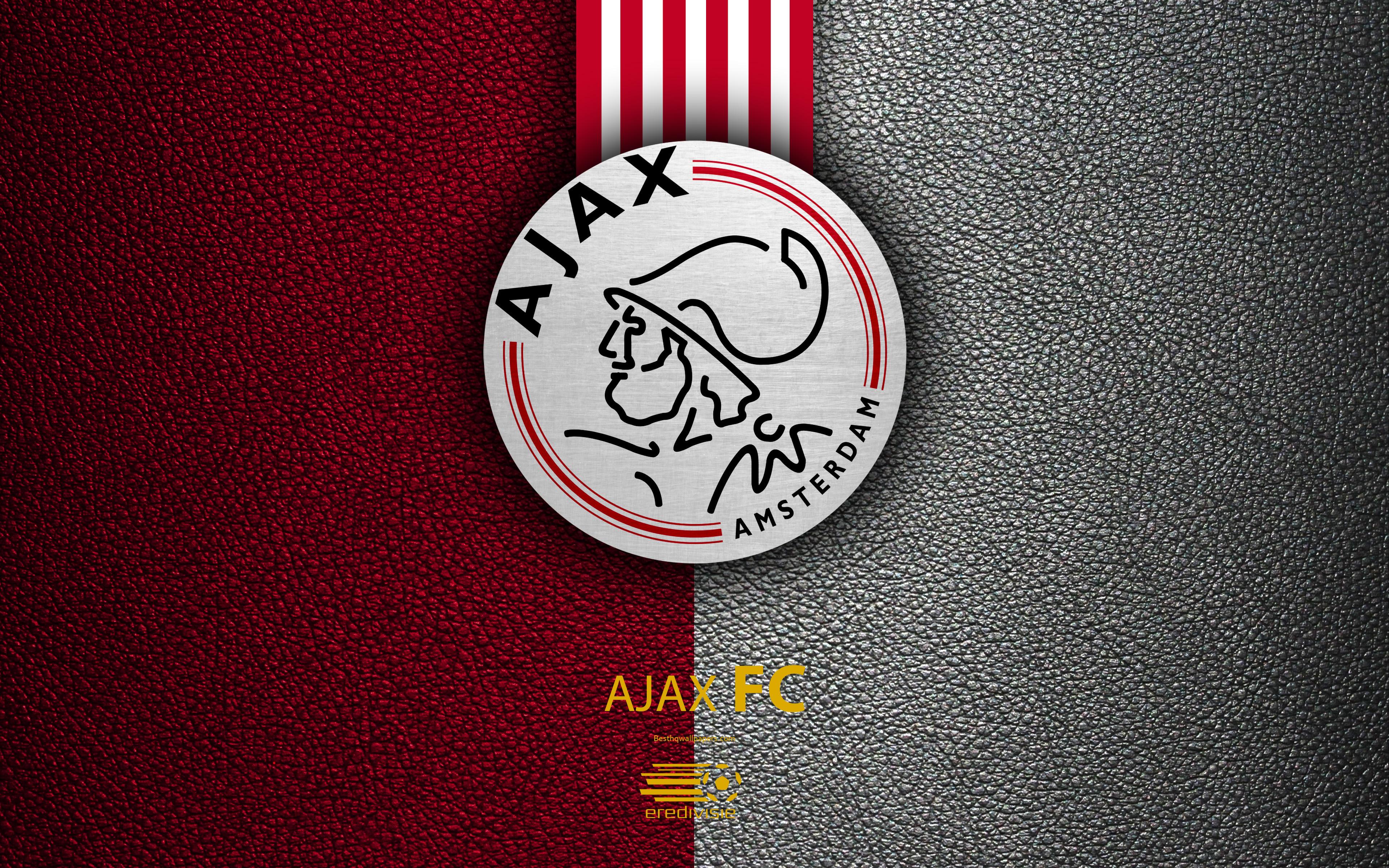Download wallpaper Ajax FC, 4K, Dutch football club, leather