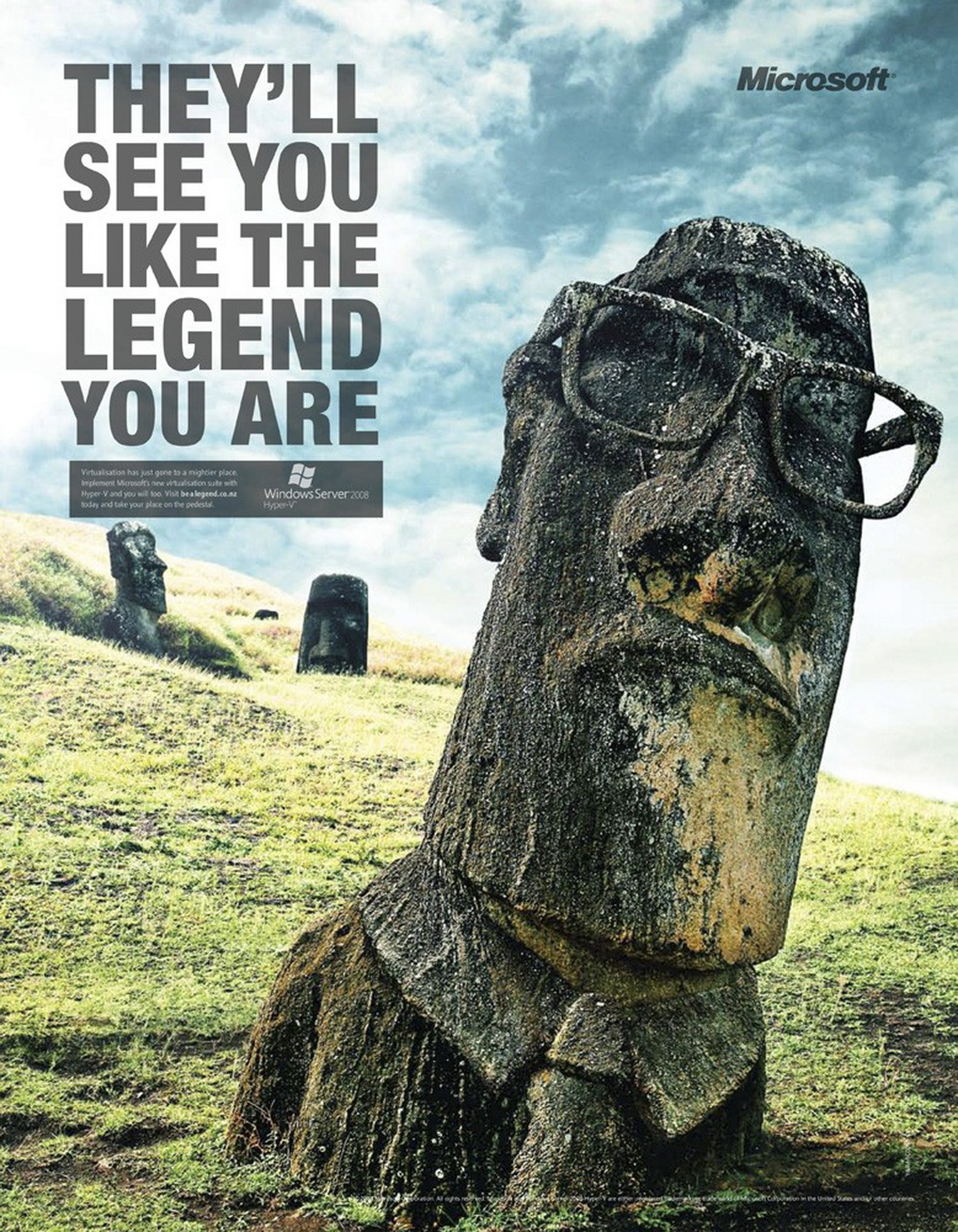Easter island viral advertisement artwork glasses wallpaper