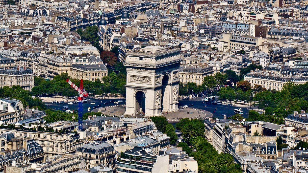 Paris cityscapes Arc De Triomphe cities wallpaperx1080
