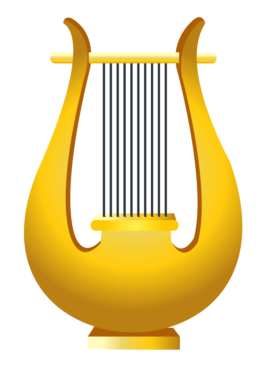 Gold Harp PNG Clipart Picture Quality