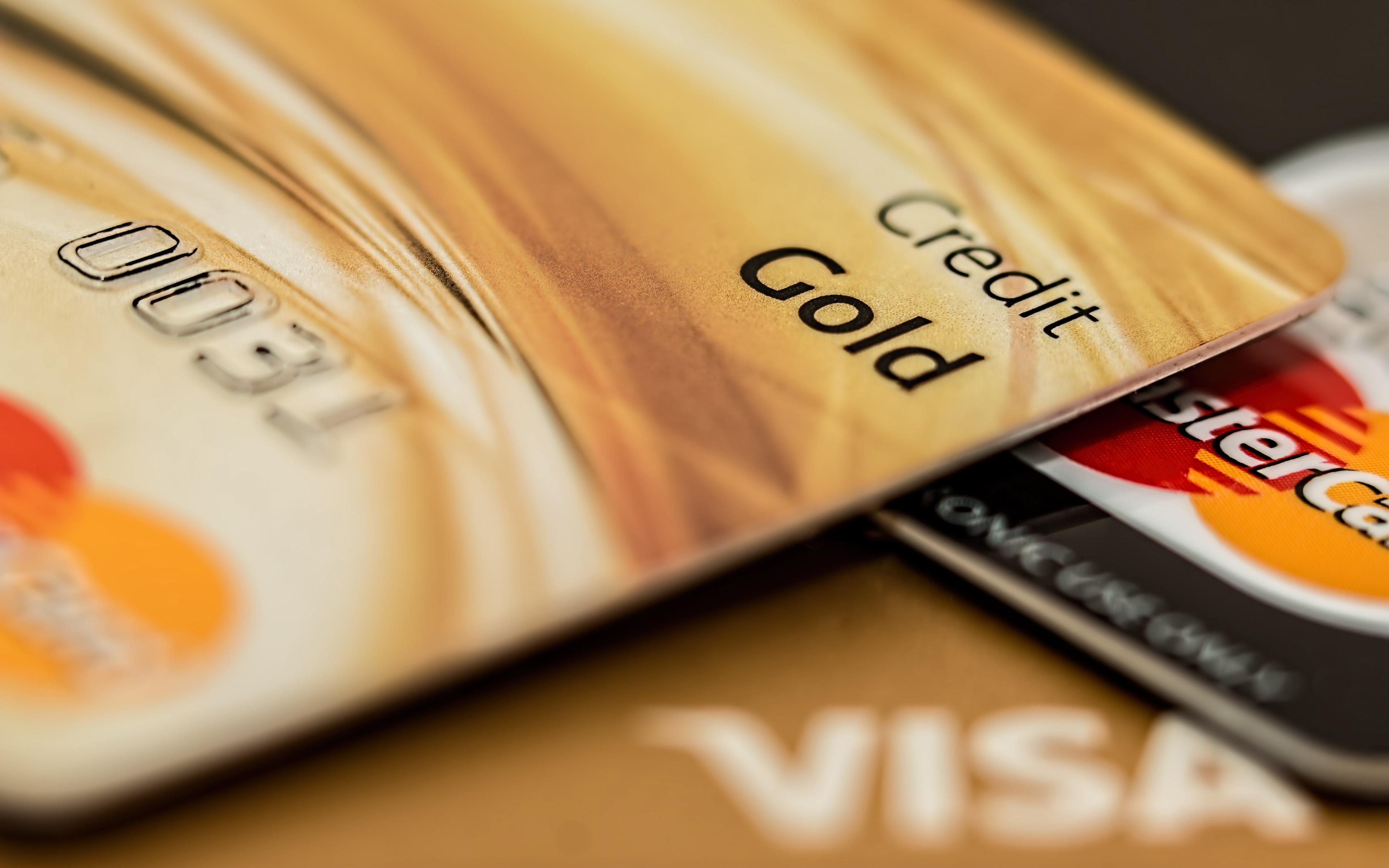 Download Wallpaper Credit Cards, 4k, VISA, Bank, Close Up, Money