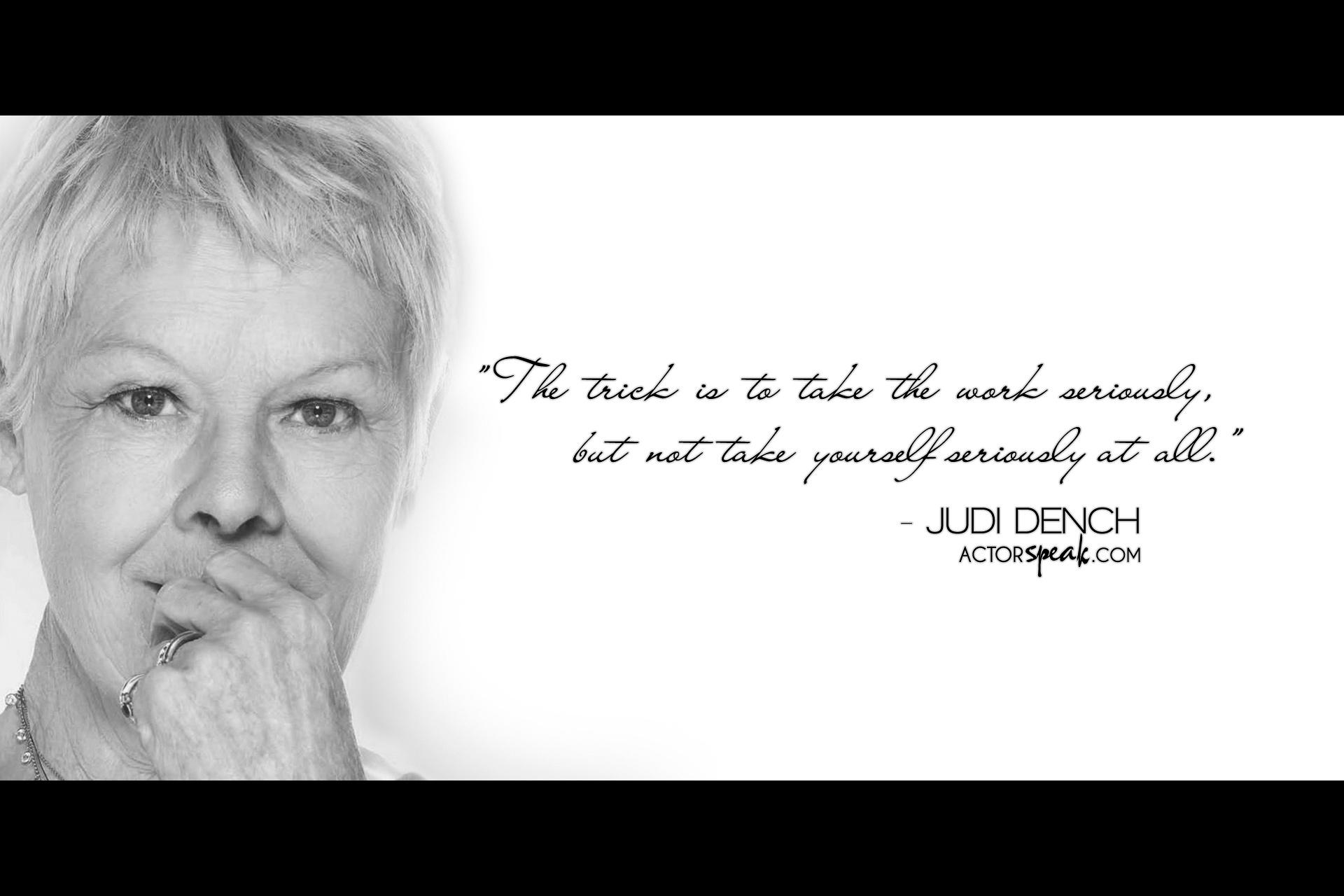 WALLPAPER: Dame Judi Dench Quote on Acting With Photo