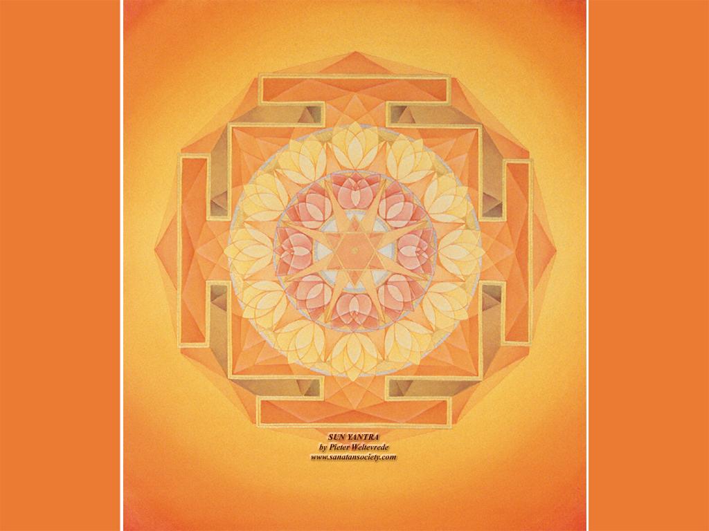 Mandala Madness: Sun Yantra Wallpaper