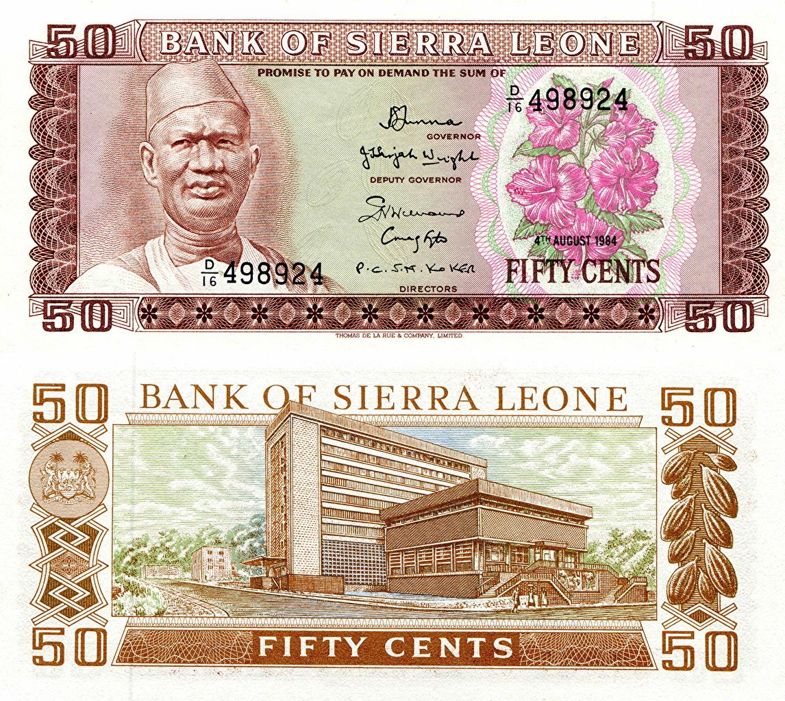 Wallpaper Banknotes 50 cents Sierra Leone Money