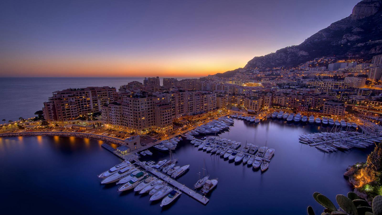 Monaco night cityscape wallpaper