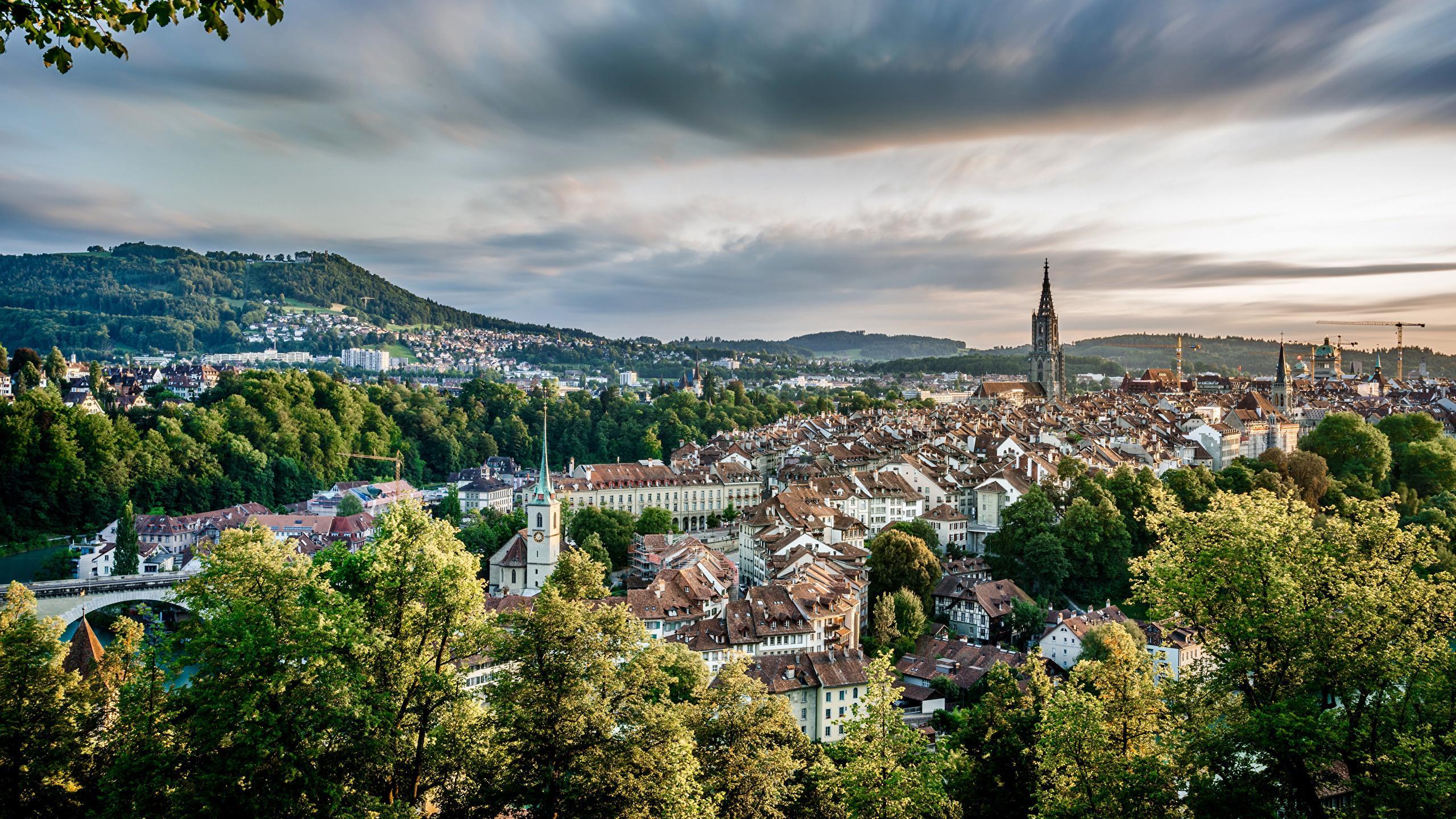 Photo Bern Switzerland Sky Cities Houses 2560x1440