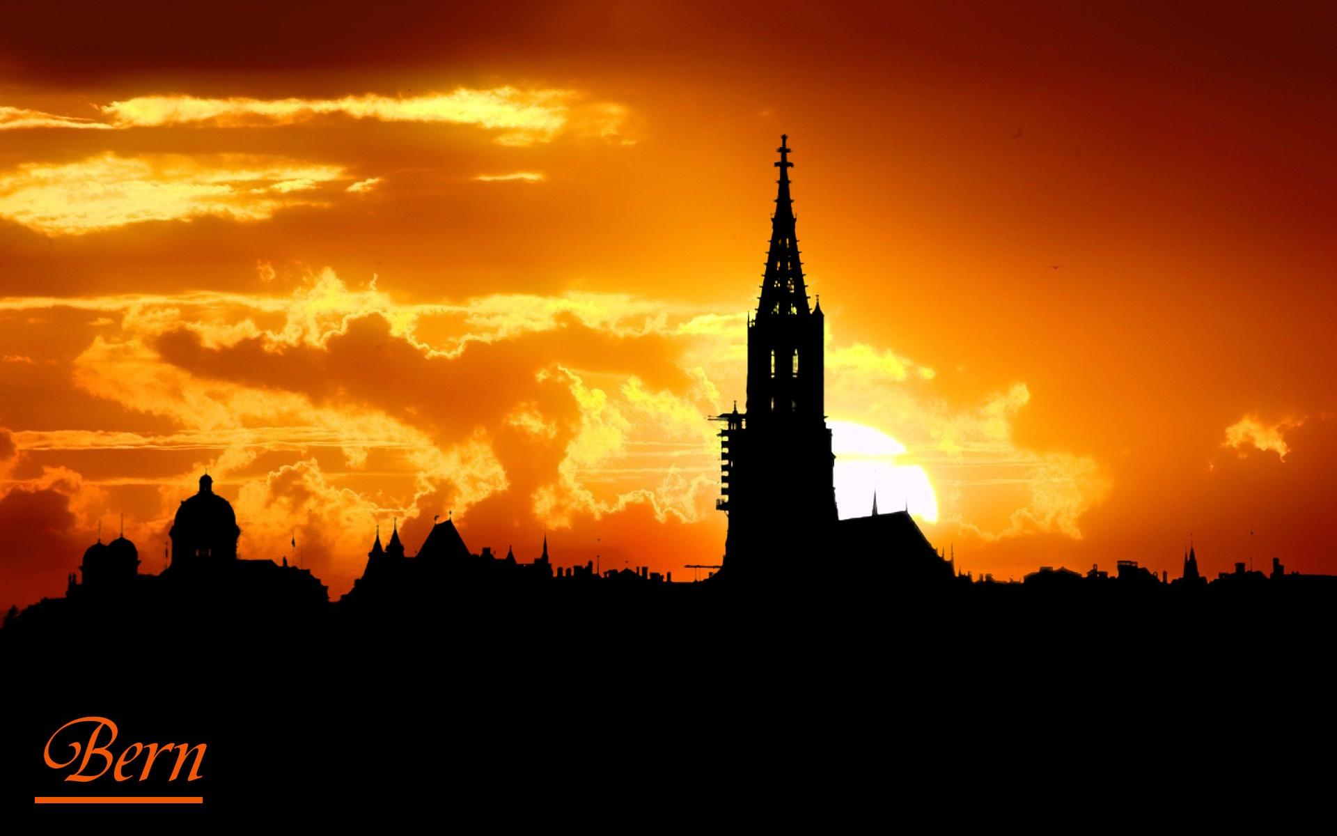 Bern, Skyline, City, Sunset, Sunrise Wallpaper HD / Desktop