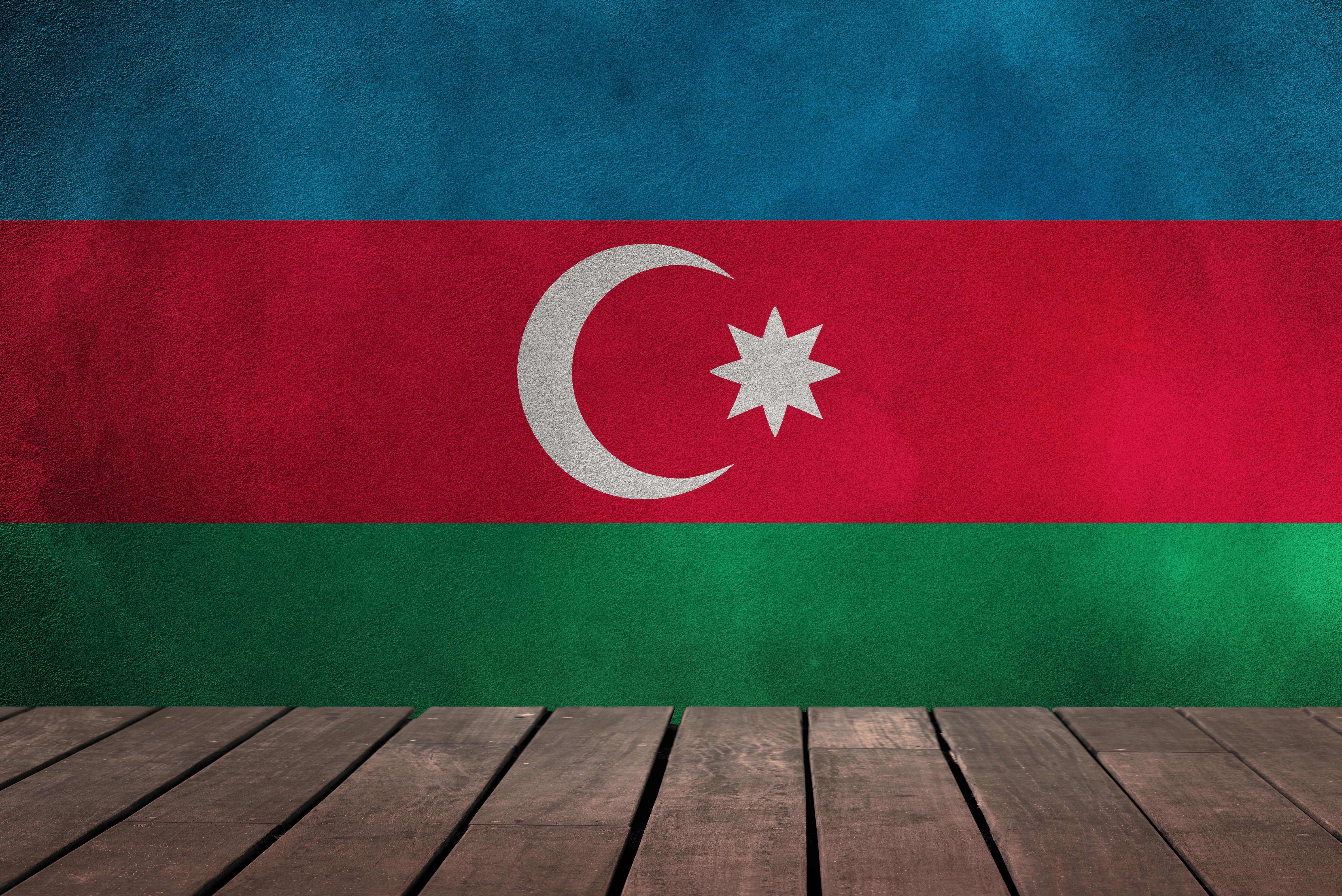 flag of Azerbaijan 5k Retina Ultra HD Wallpaper. Background Image