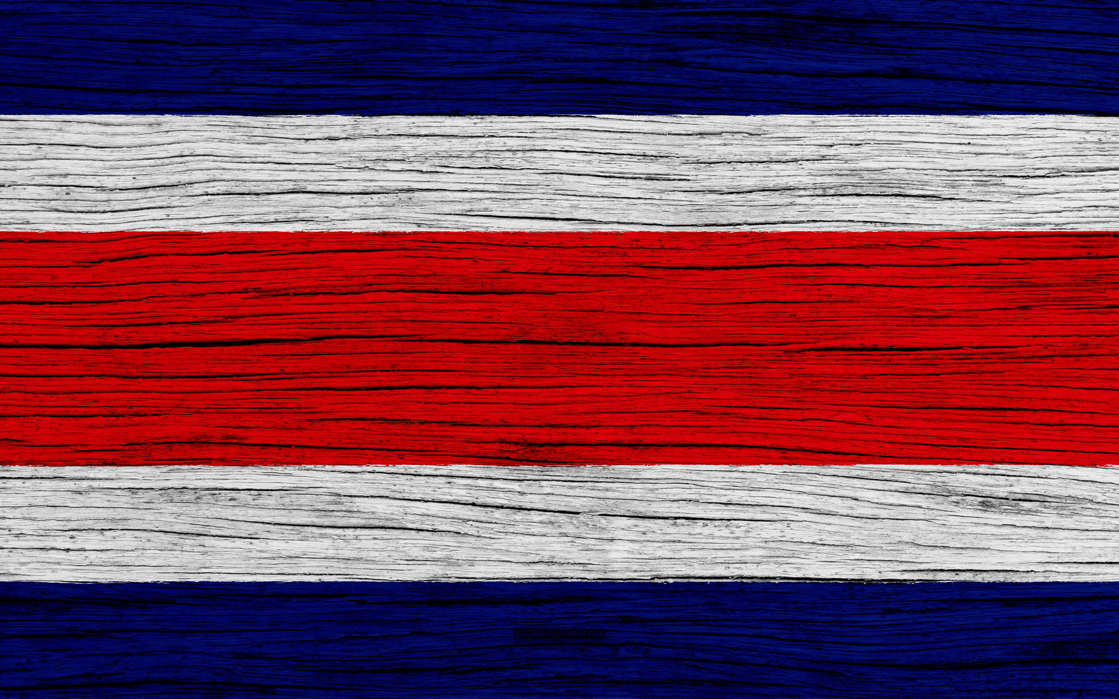 Download wallpaper Flag of Costa Rica, 4k, North America, wooden