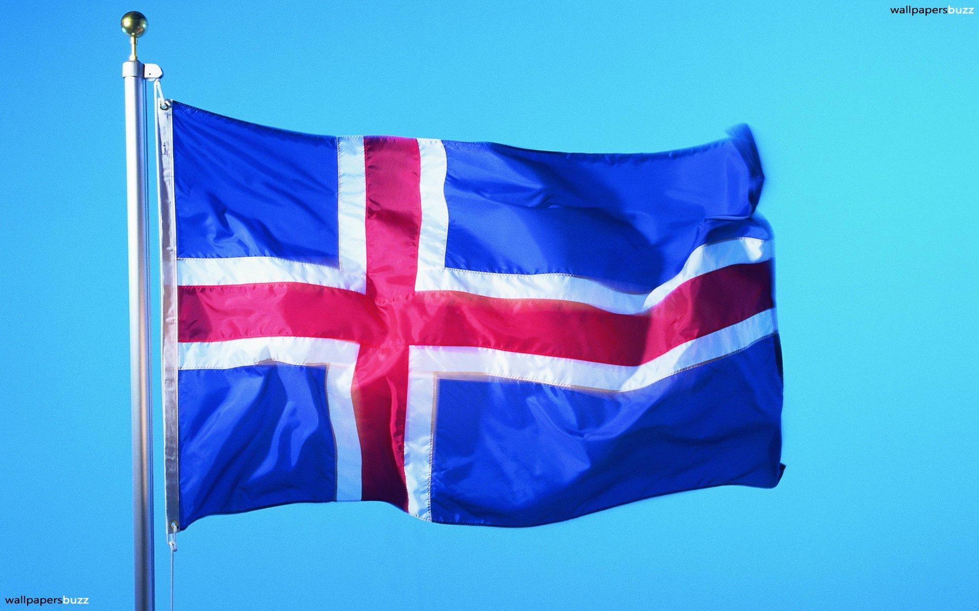 The flag of Iceland HD Wallpaper