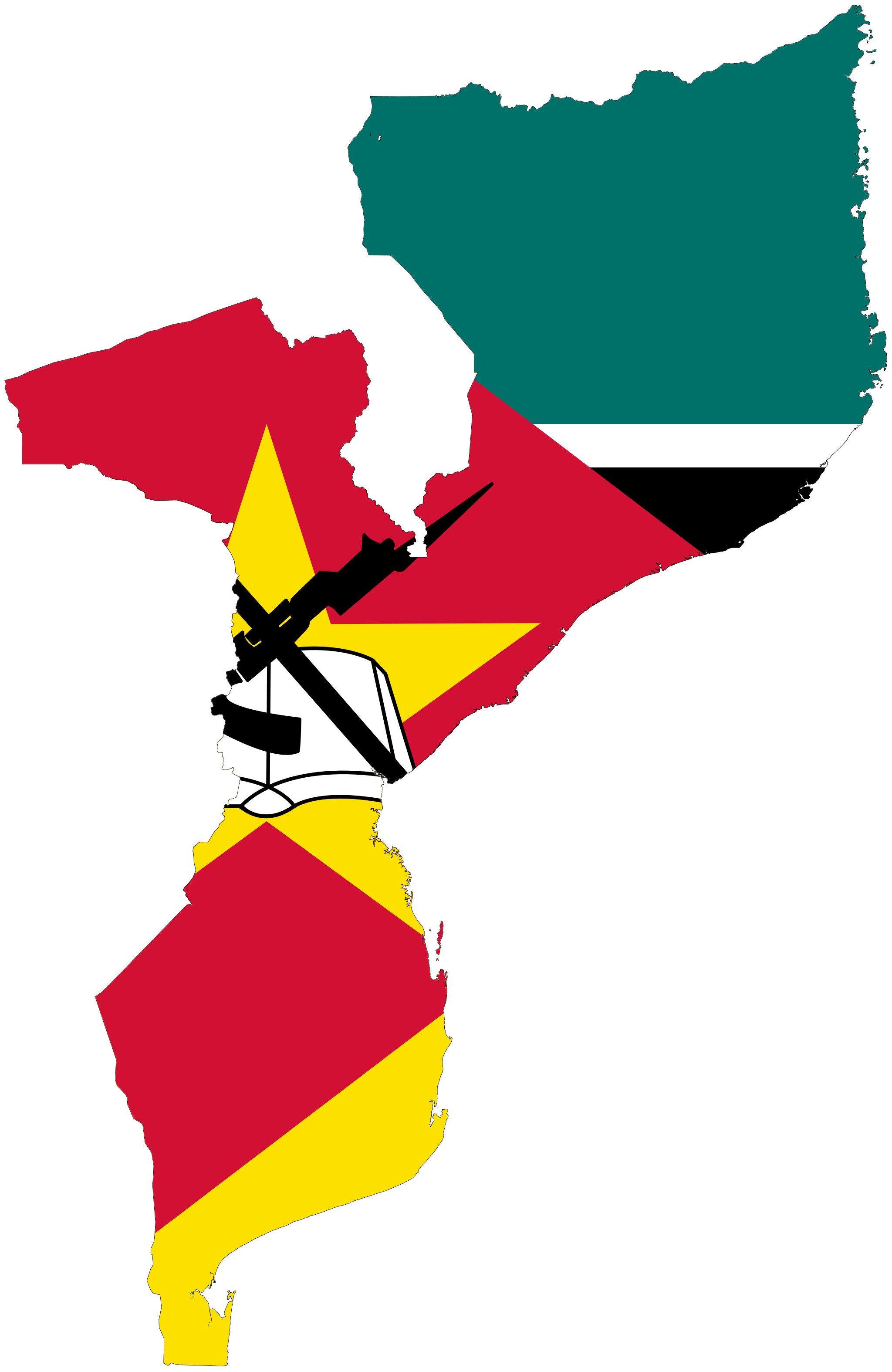 Mozambique Flag map. Flags. Mozam