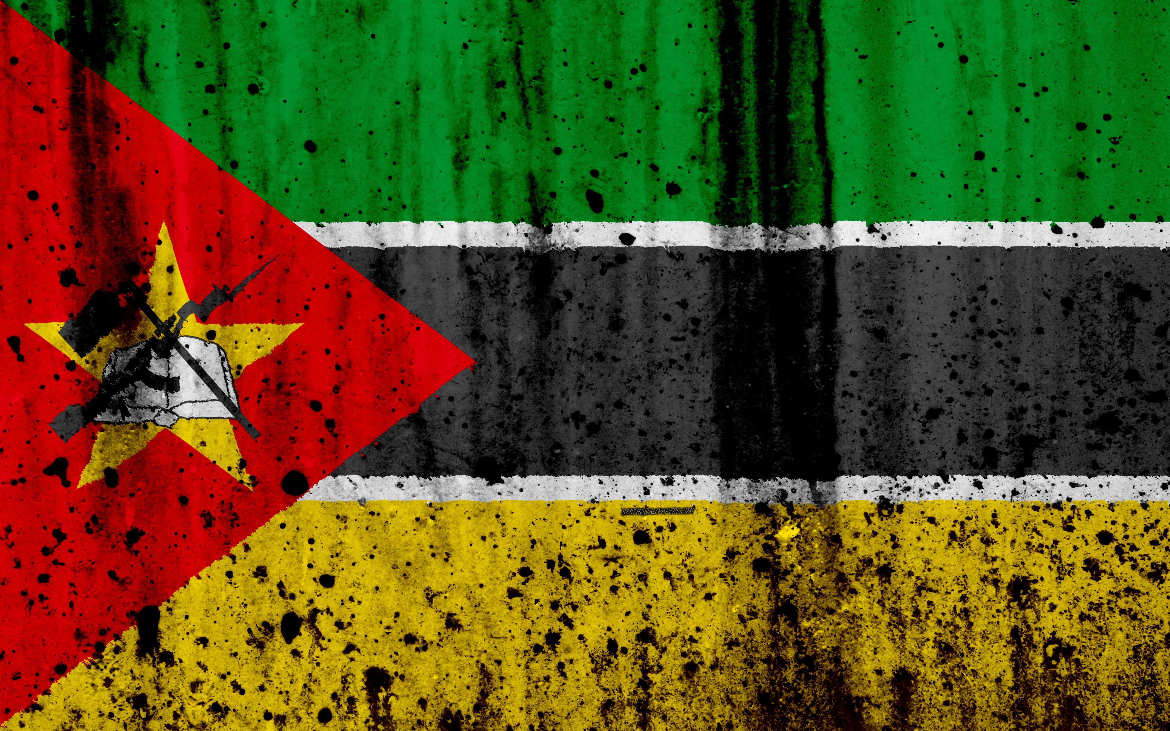 Download wallpaper Mozambique flag, 4k, grunge, flag of Mozambique