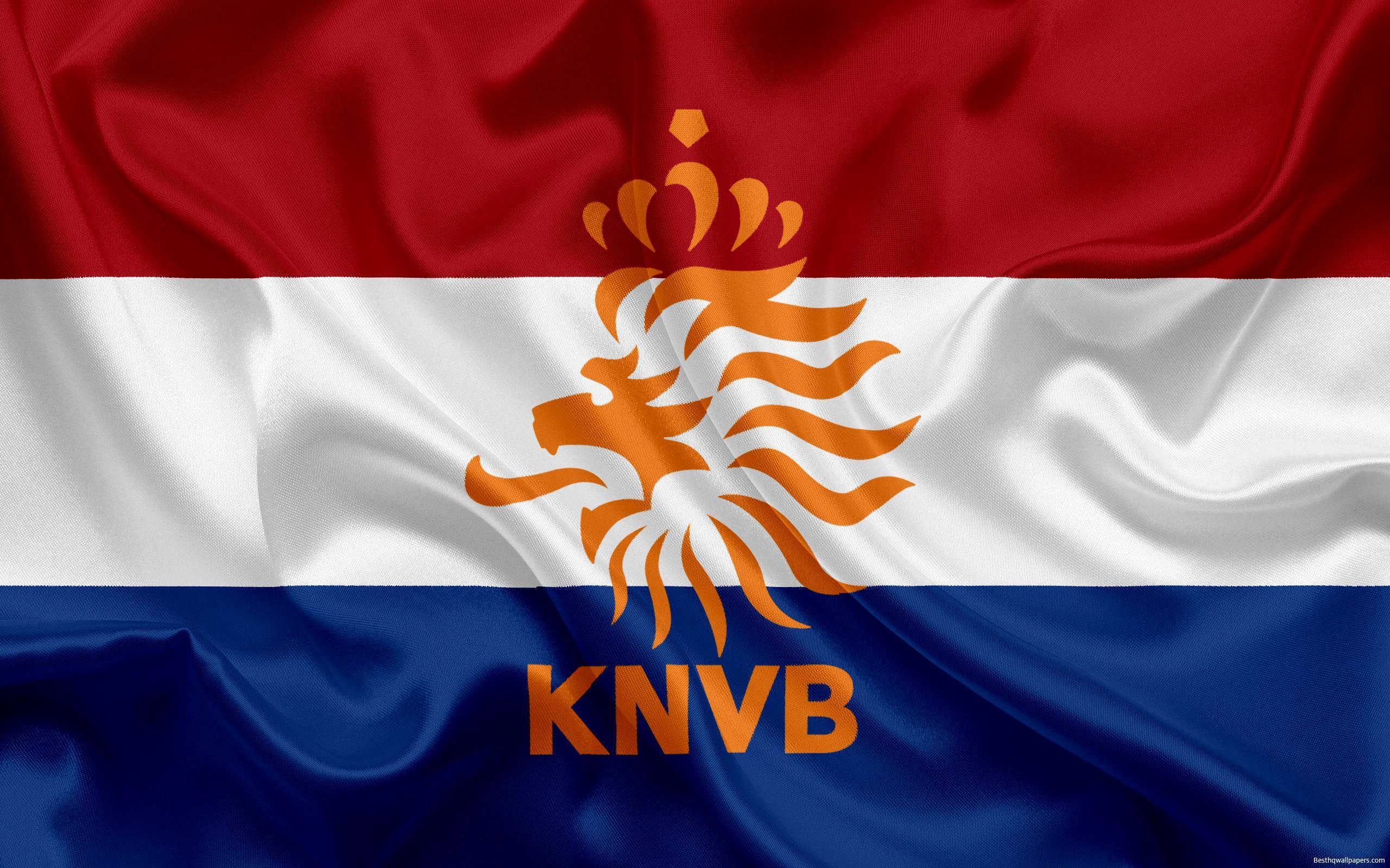 Download wallpaper Netherlands national football team, emblem, logo