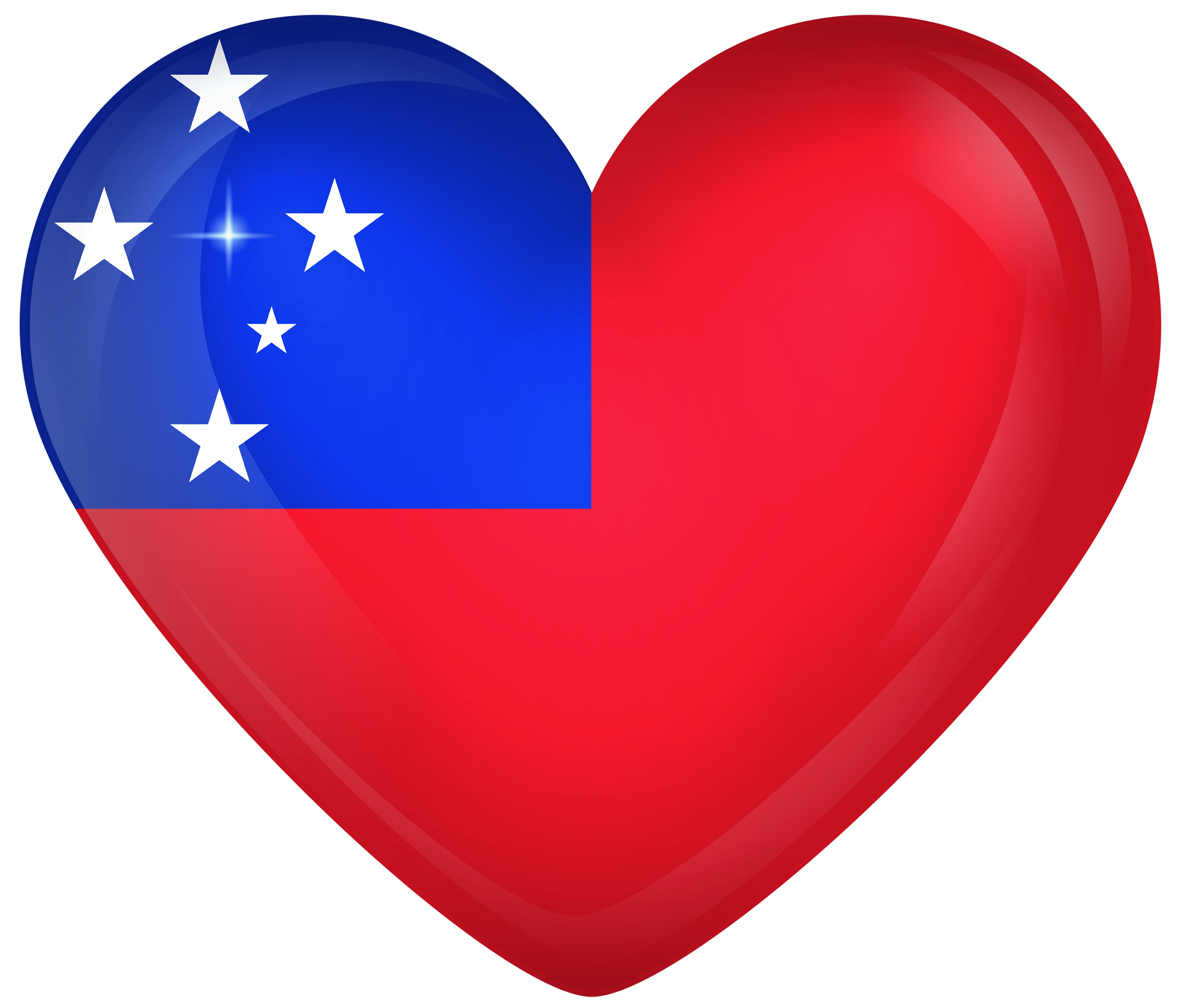Samoa Large Heart Flag Quality Image