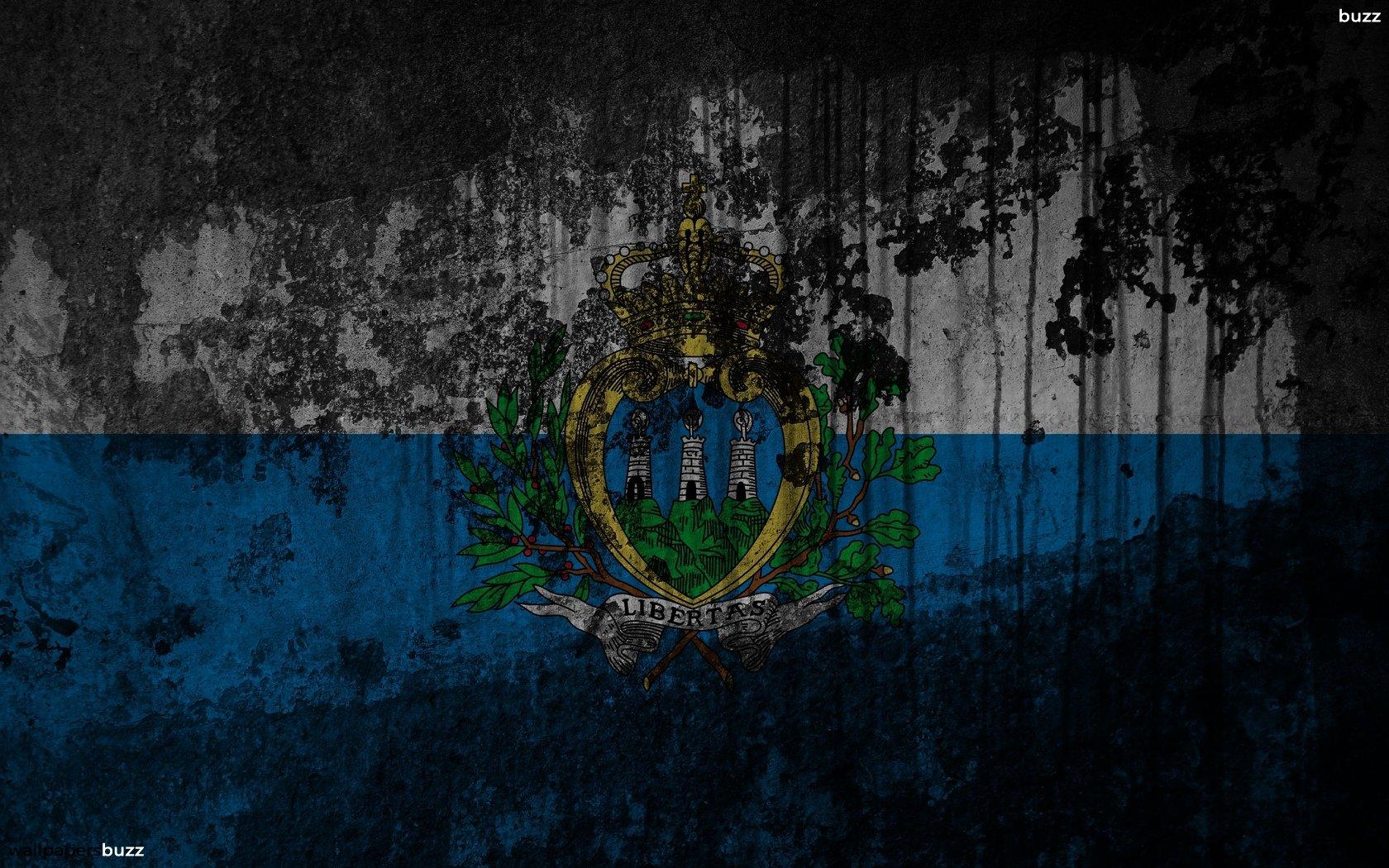 The flag of San Marino HD Wallpaper