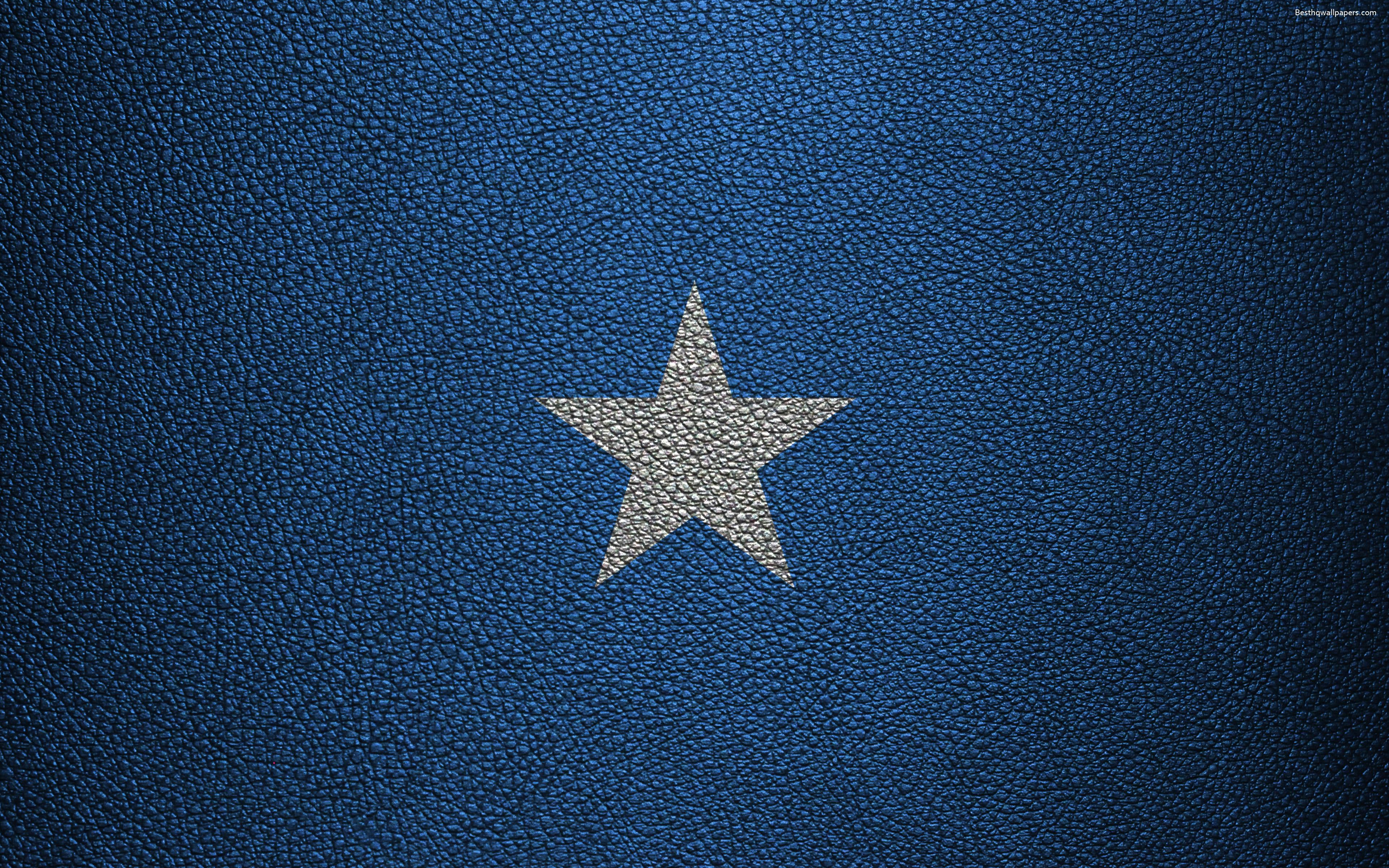 Download wallpaper Flag of Somalia, Africa, 4k, leather texture