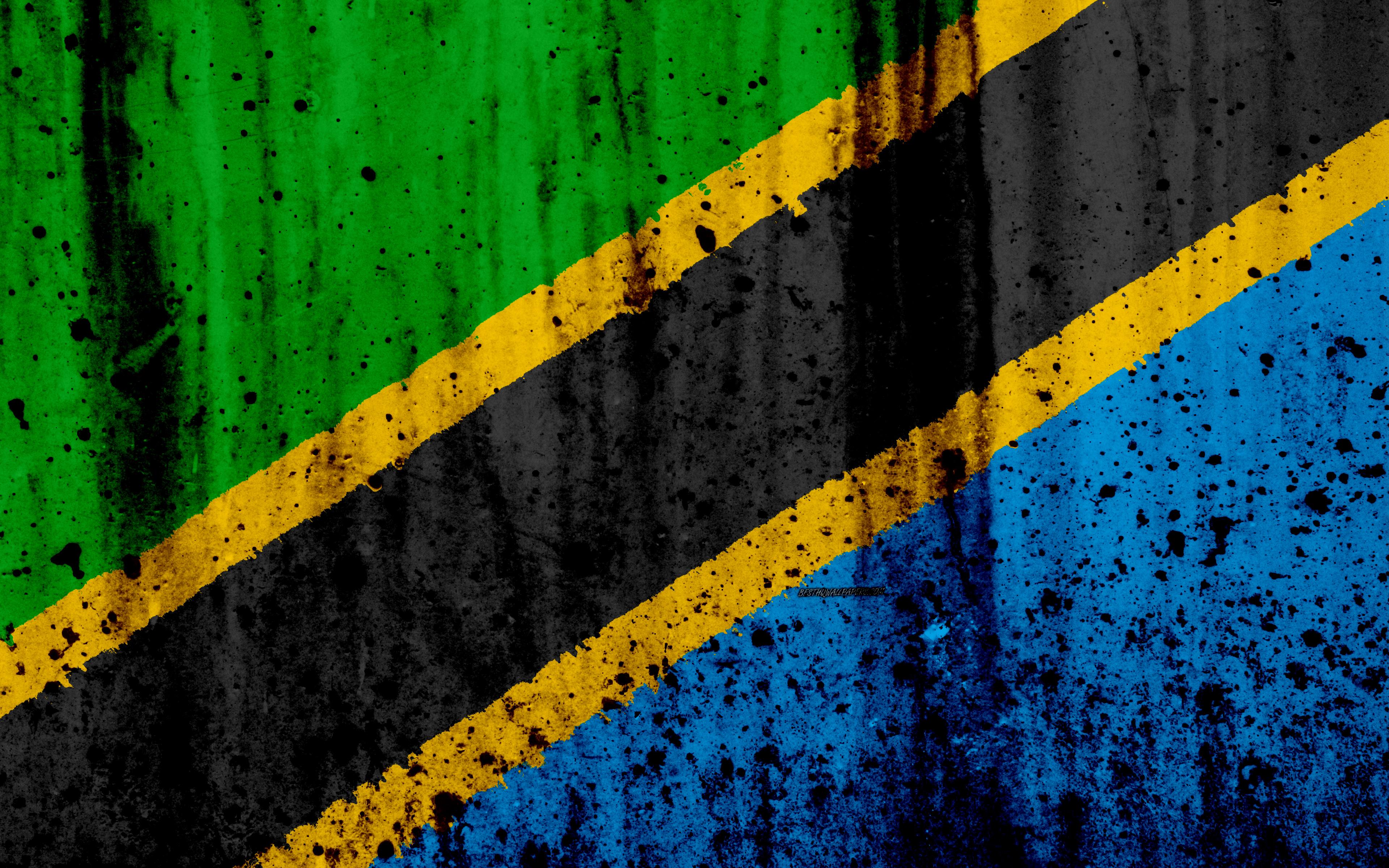 Download wallpaper Tanzania flag, 4k, grunge, flag of Tanzania