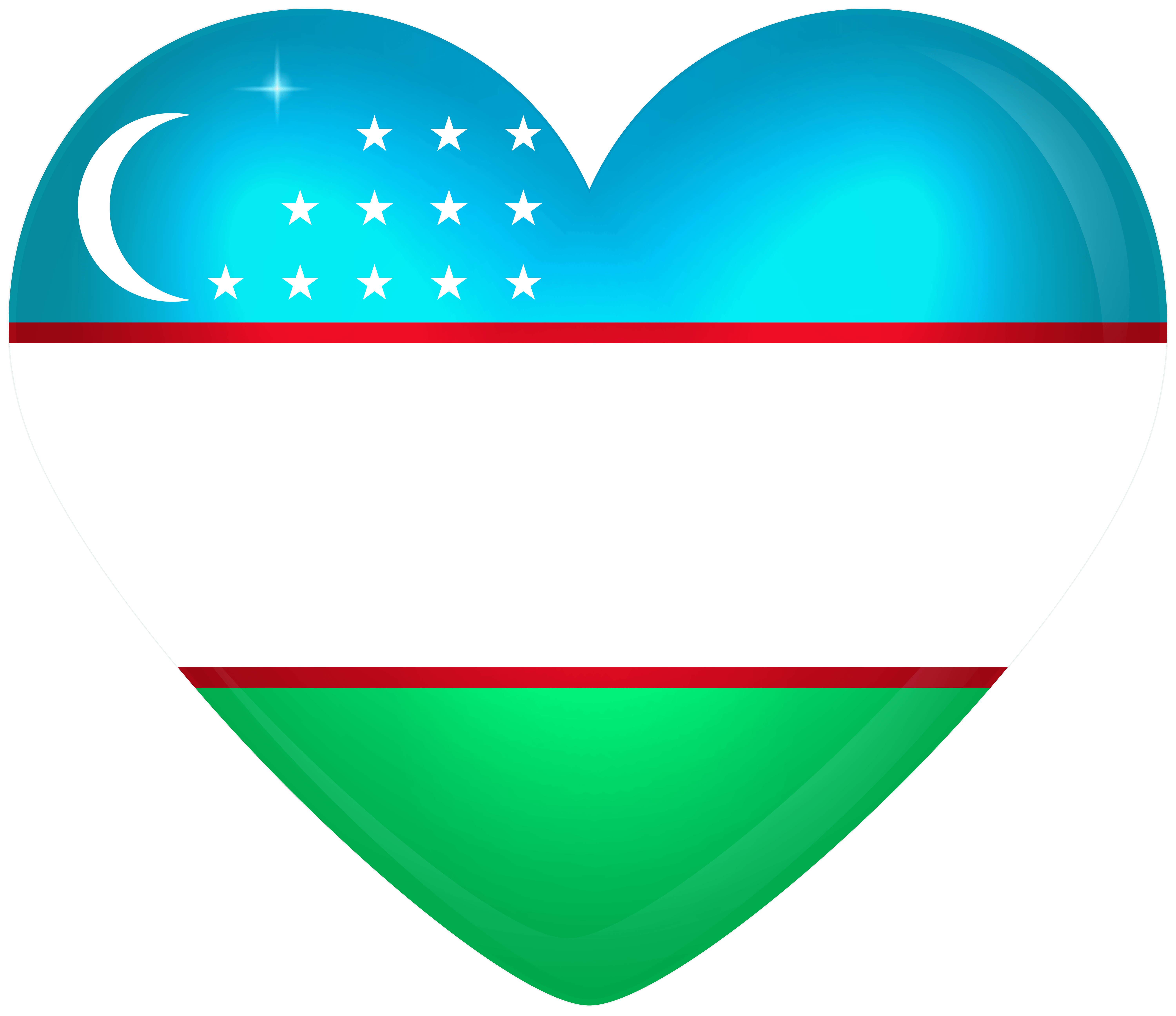 Uzbekistan Large Heart Flag Quality